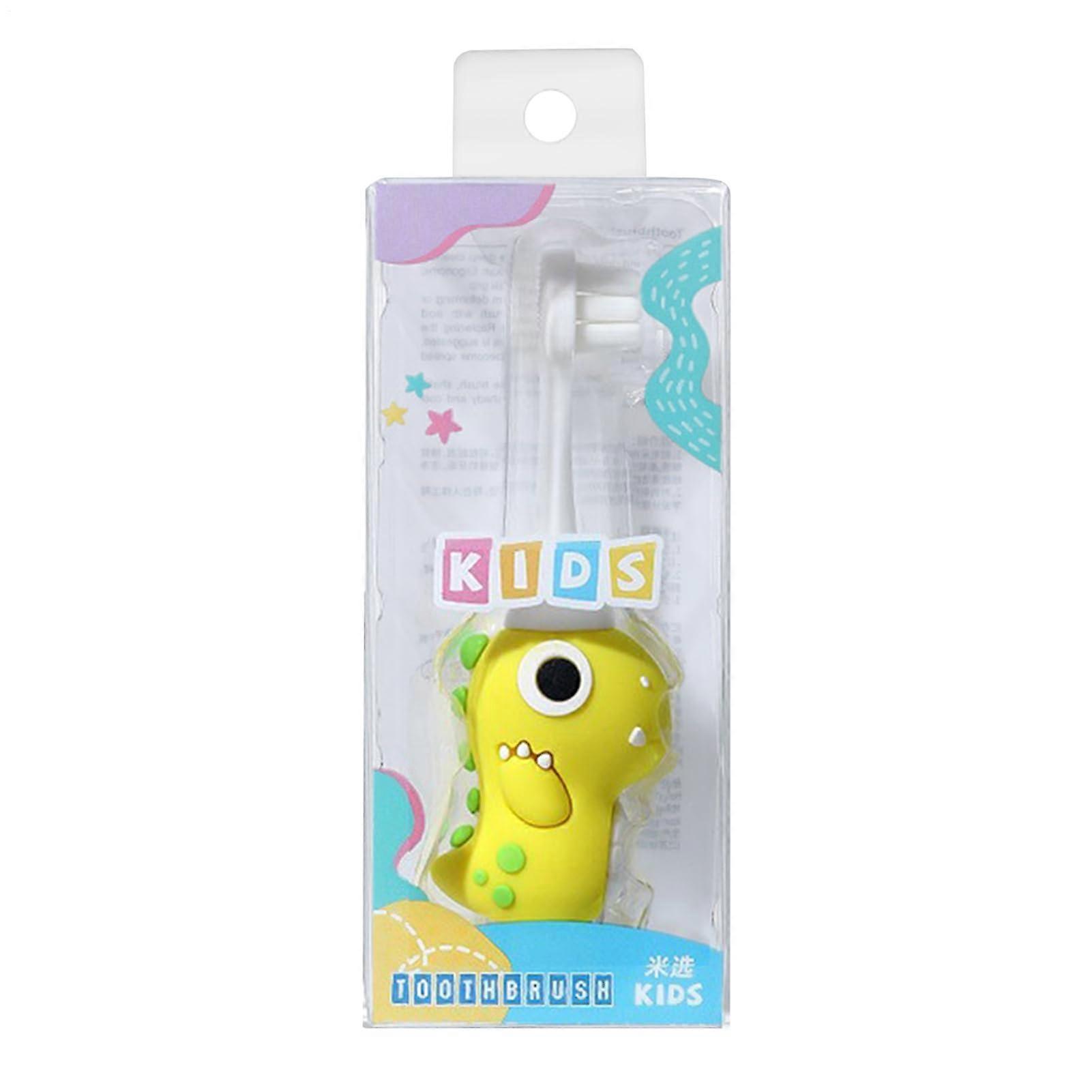 Toddler Soft Toothbrush For 26 Years Old Dinosaur Toothbrush With Small Brush Head Yellow 1 Count