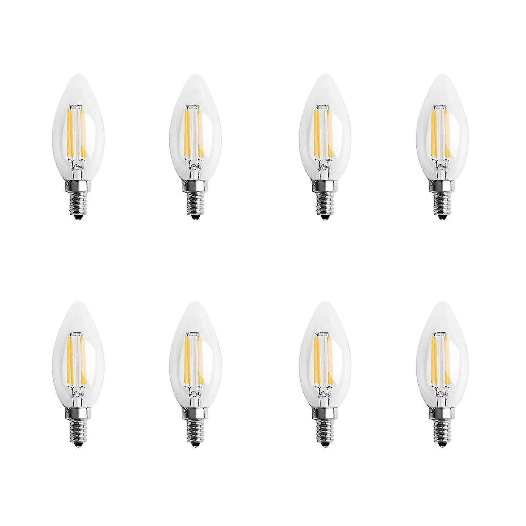 8X Dimmable E12 4W COB Candle Flame Filament LED Light Bulb Lamp 10 x 3.5cm