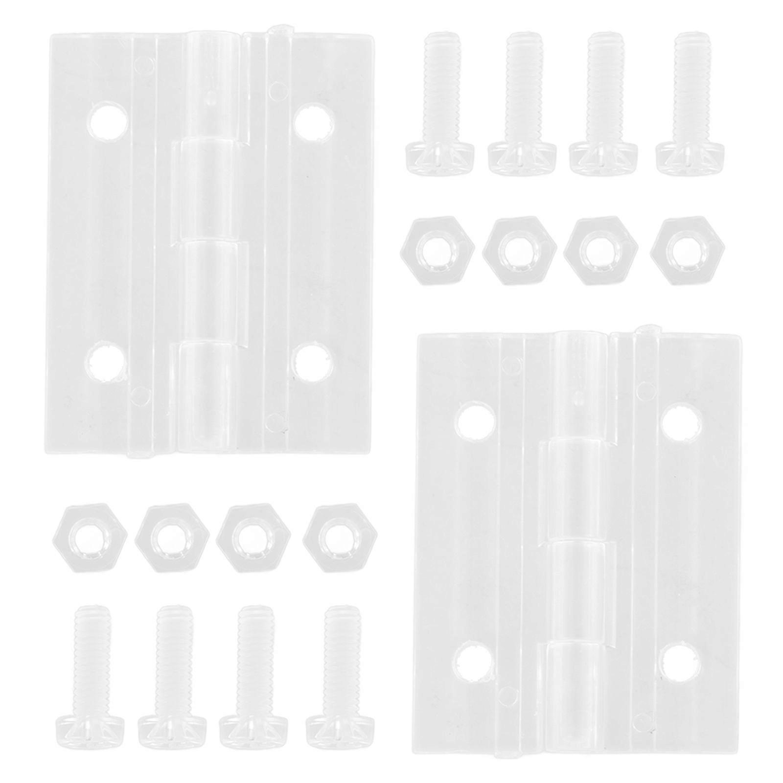 Folding Door Hinges Small Hinges for DIY Use 10Sets Transparent Acrylic Material