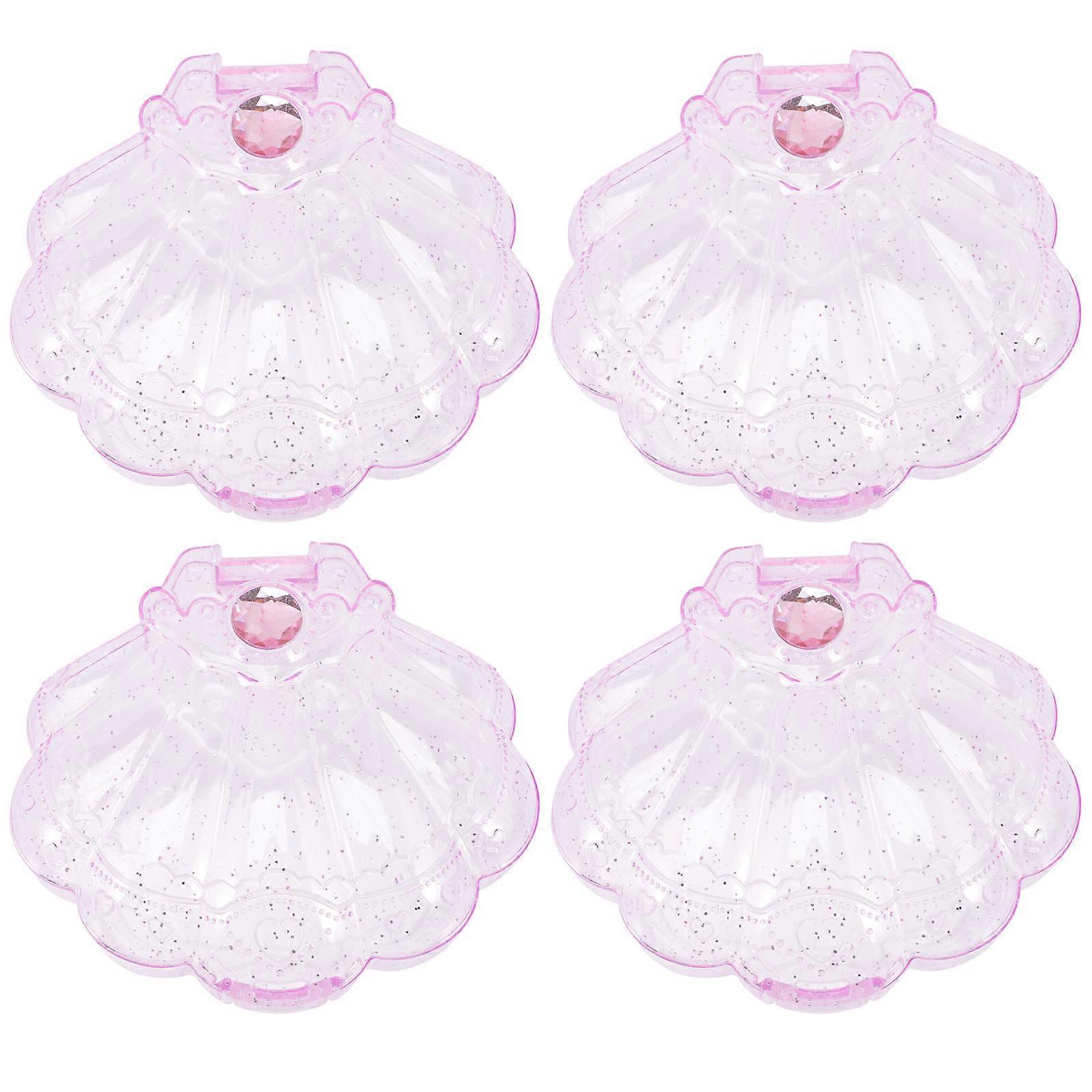Jewelry Boxes Shell Shaped Candy Case Clear Color For Kids Party 11x10cm Size Displaying Desserts 4Pcs