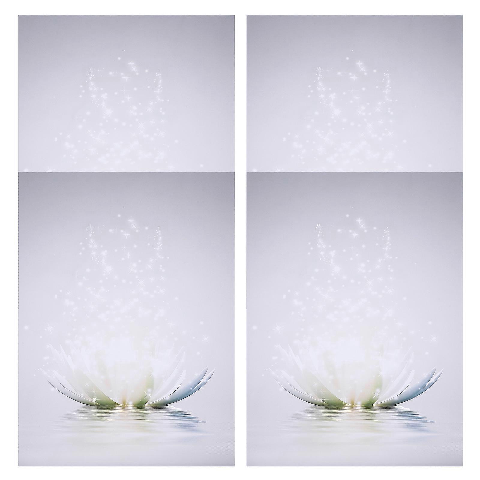 Rustic Style Canvas Flower Painting Suitable For Home Office Decorative Use Grey 15.72X11.79in 4Pcs