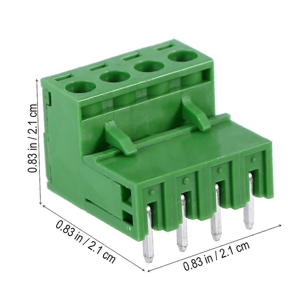 Terminal Blocks Connector Socket Pcb Assembly Electronics Components Green Pluggable 1Pack