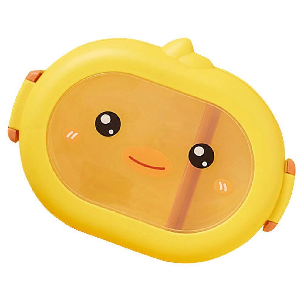 Lunch Containers 4Pcs Compartment Bento Lunch Box Designed For Adults Yellow Color For Home Use Nutritive Control
