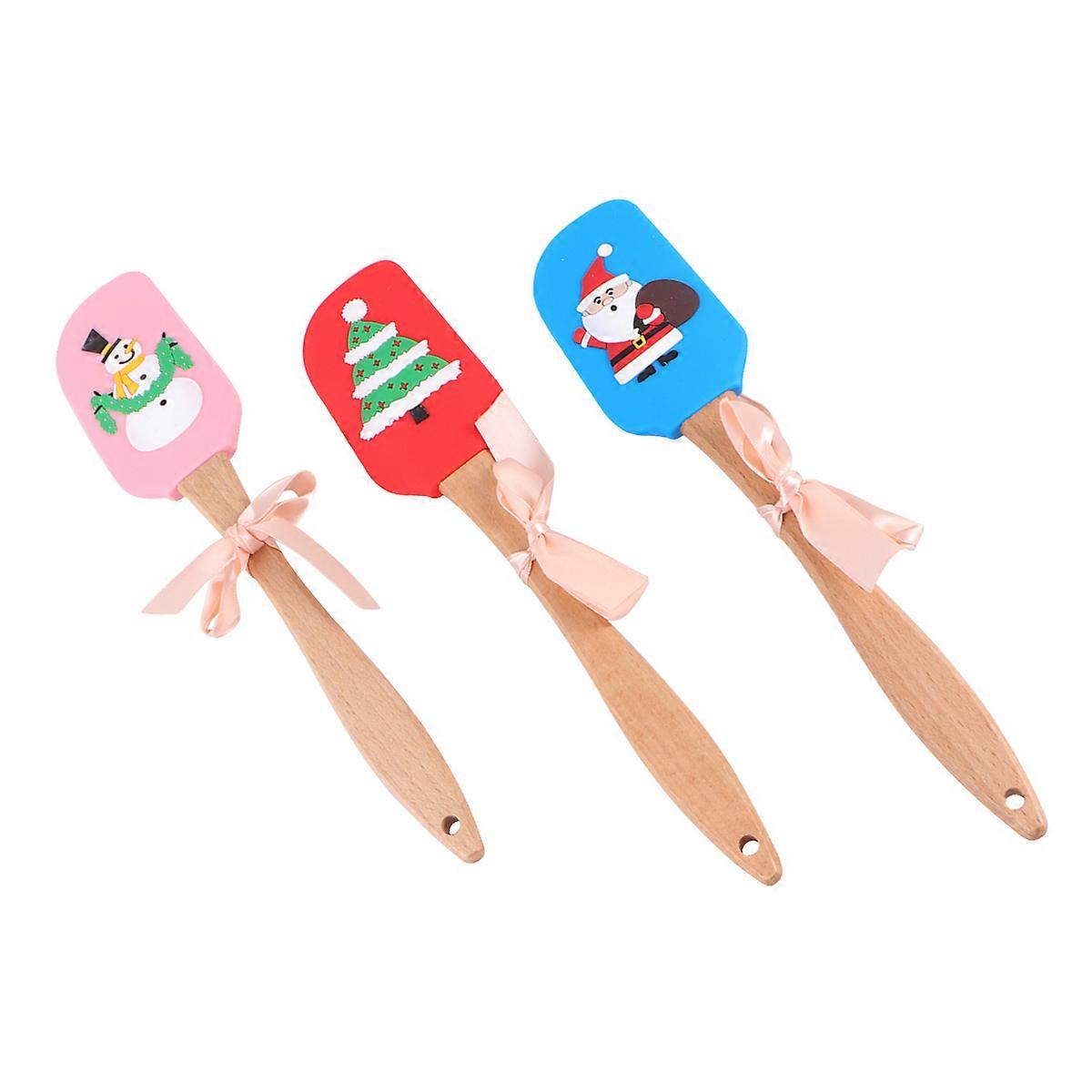 Christmas Themed 9 Pcs Non-Stick Baking Tools Wooden Handle Cake Butter Ideal For Kitchen Use With Assorted Color And Heat Resistant Design
