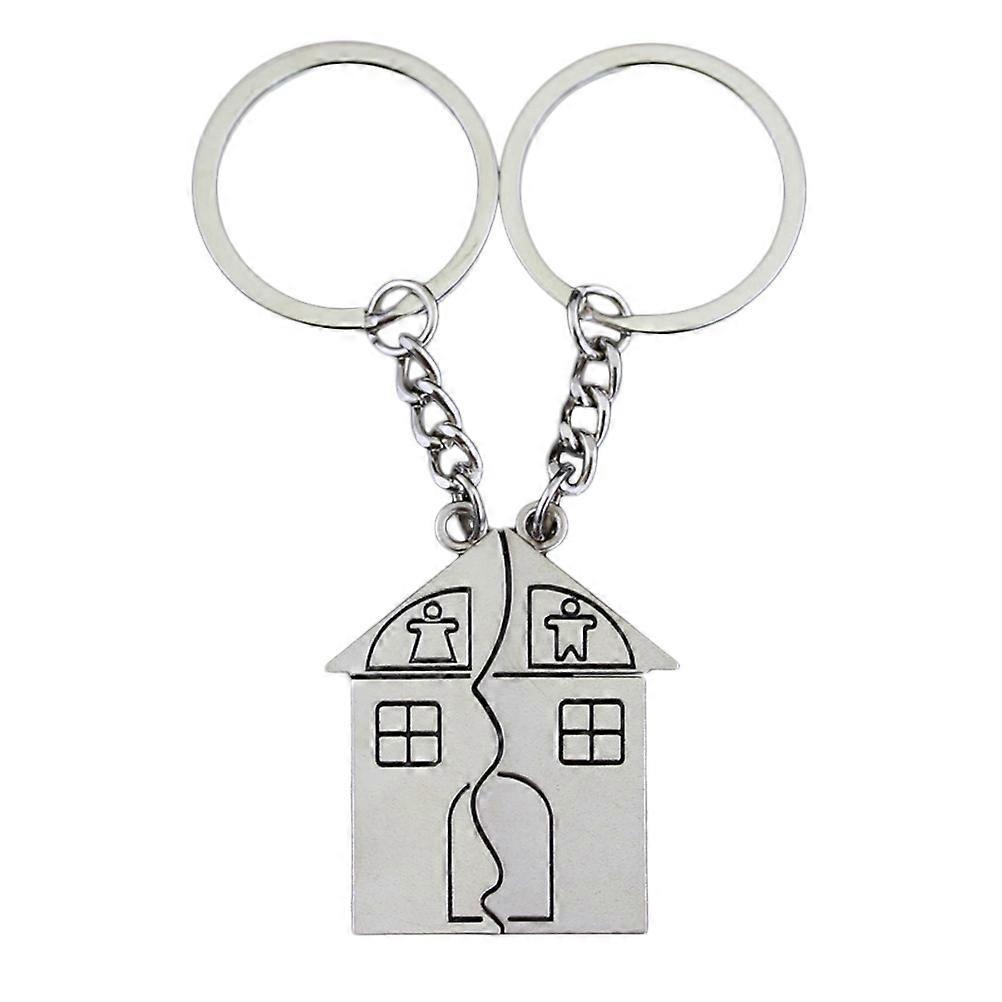 House Shaped Keychains for Holding Keys 3Pairs Small Gift for Couples