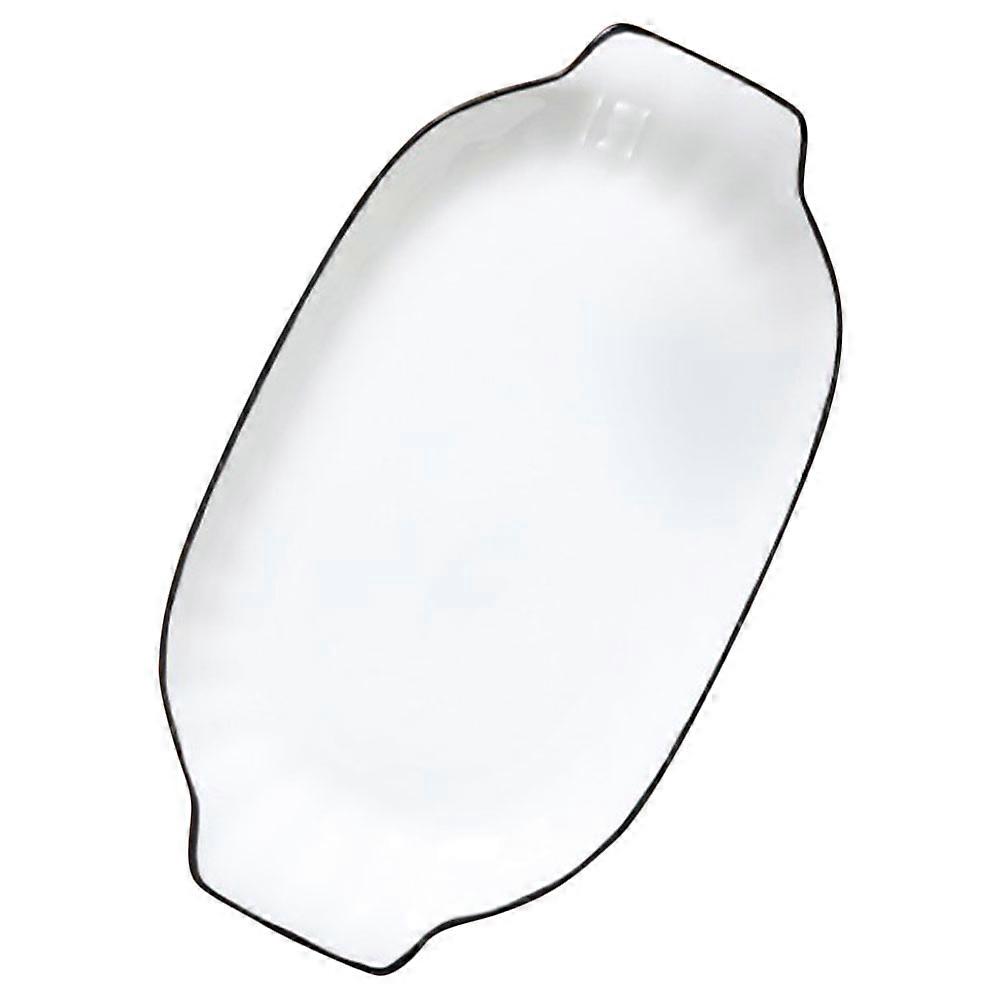 3Pcs Household Ceramic Double Handle Bowl White