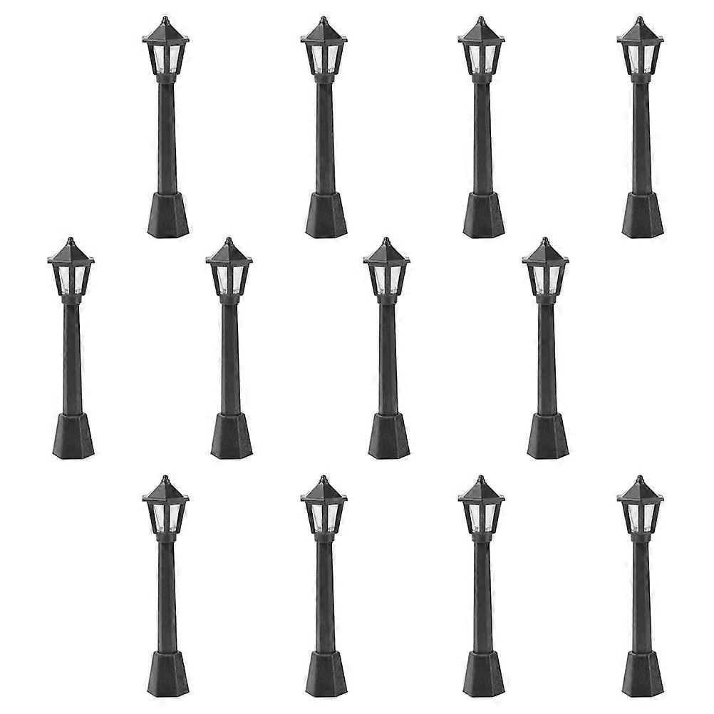 Plastic Post Lamp Microscopic Model Streetlight for Decoration 60Pcs