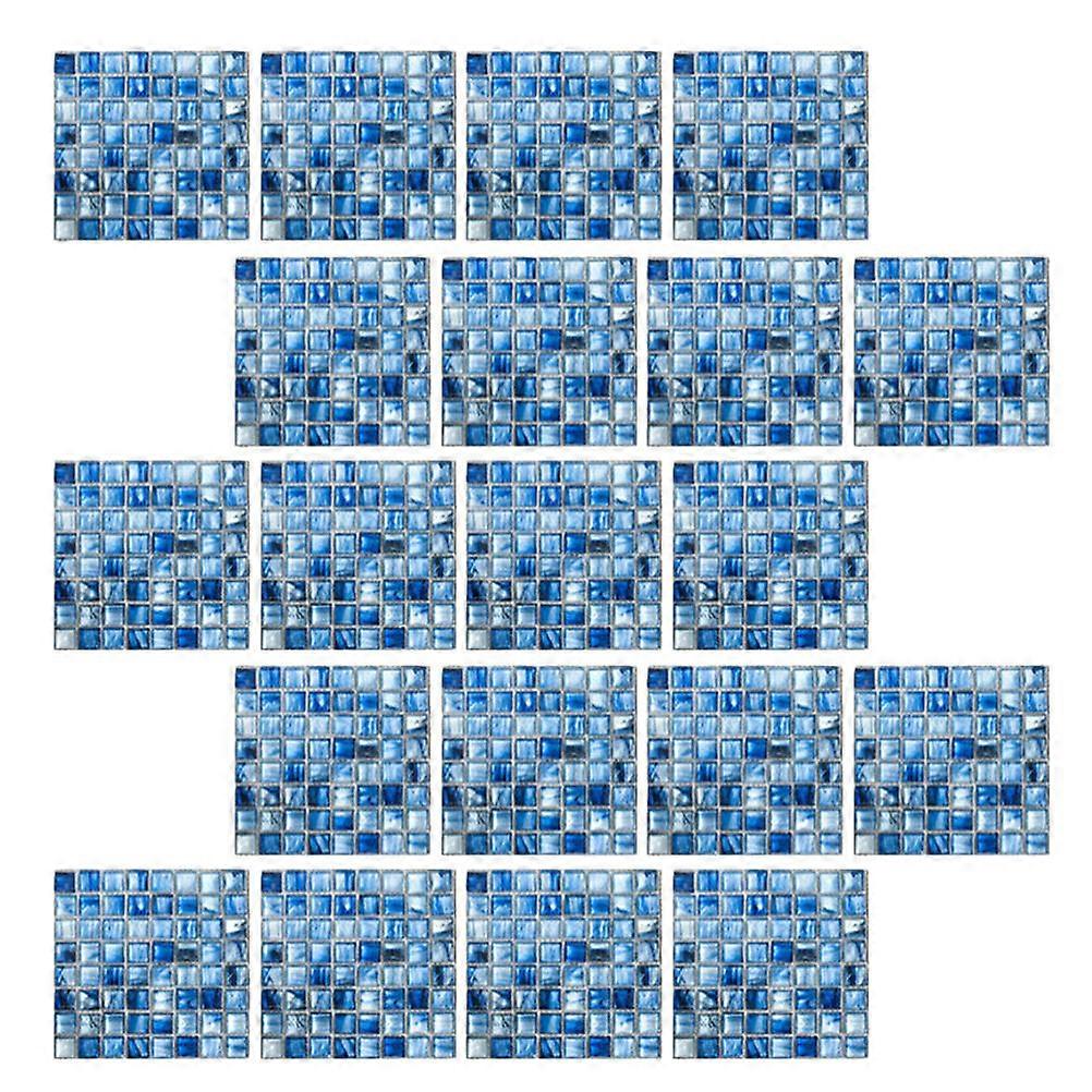 Blue Simulation Tile Sticker 40Pcs for Wall Decoration