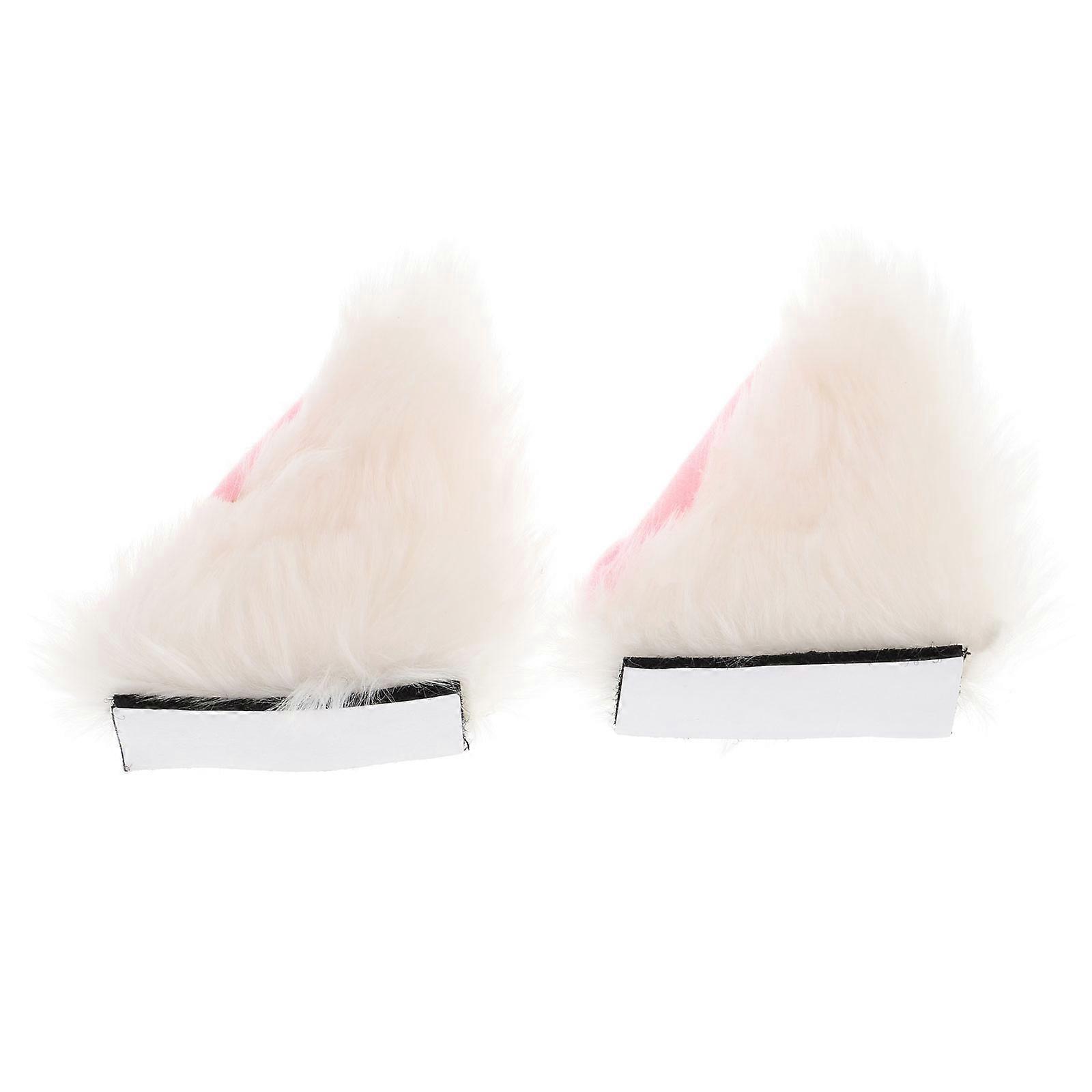 Cat Ears White Motorcycle Decoration for 2Pairs Plush Material