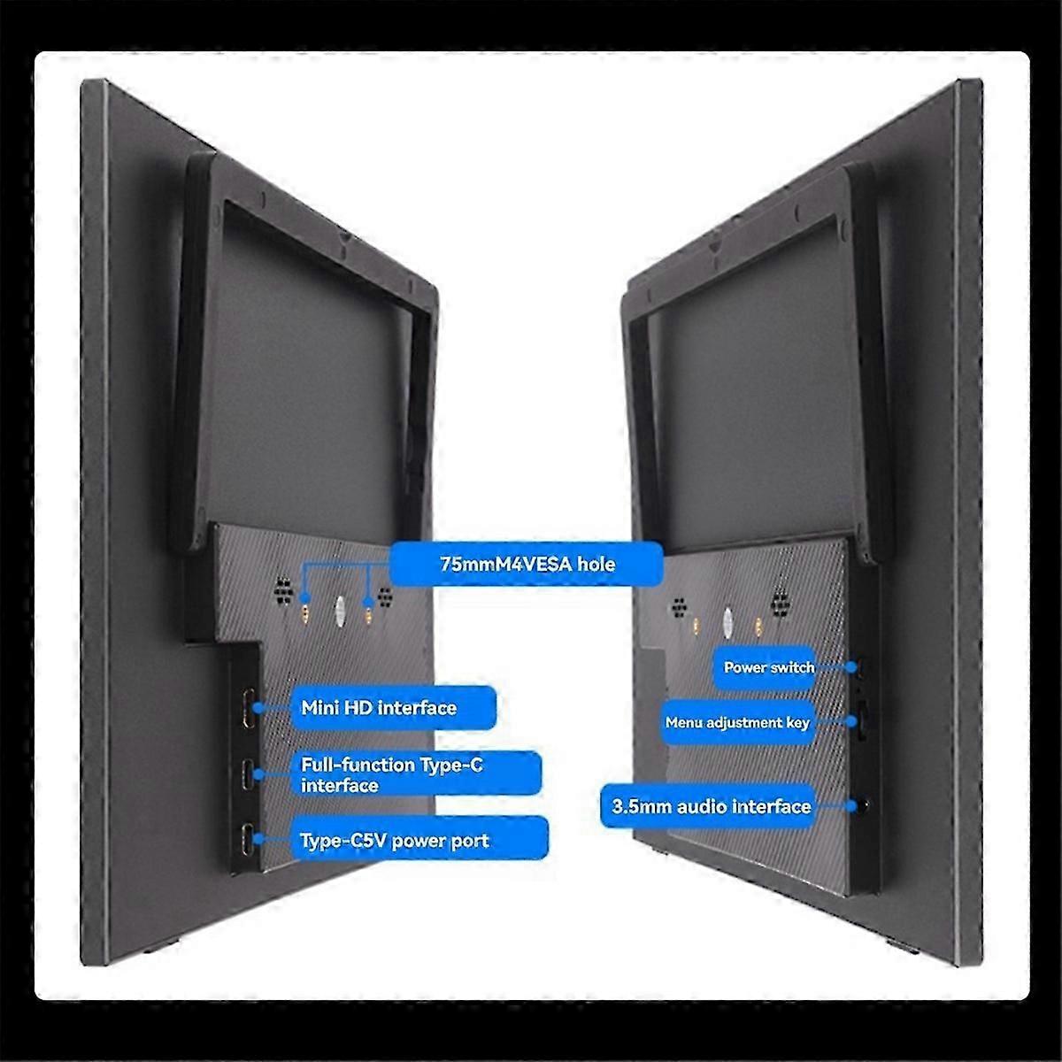 18.5 Inch Touch Screen LCD Portable Type-C/MiniHDMI-Compatible Interface IPS Display for 5, Mobile