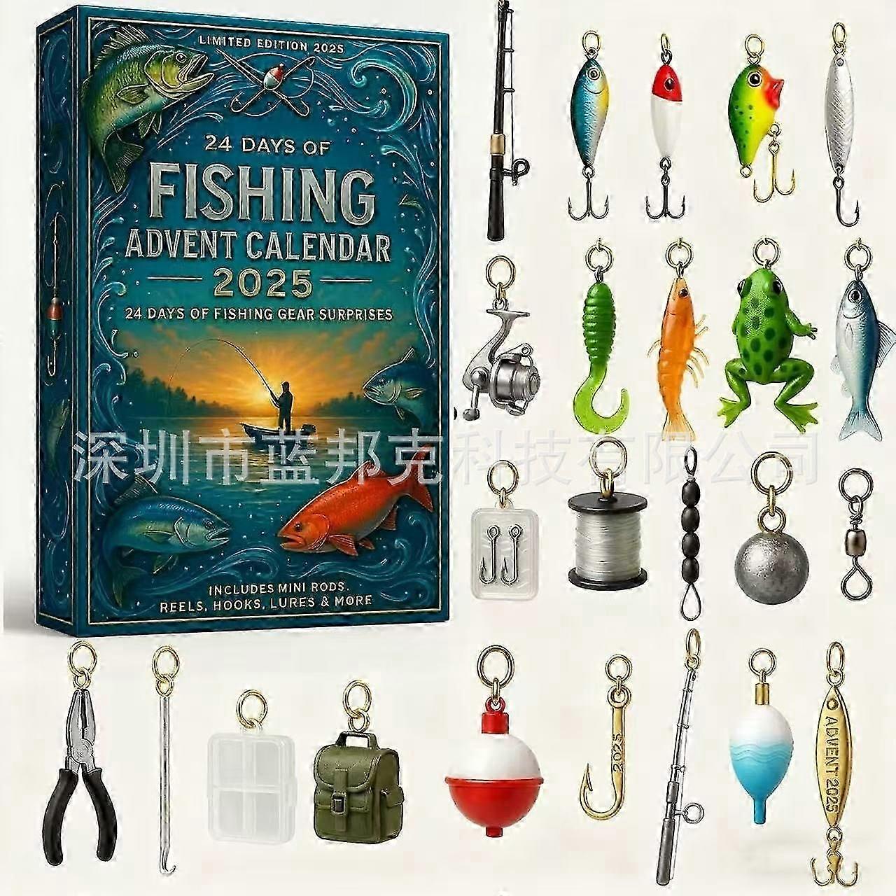 Adventní kalendář pro rybáře Limitovaná edice vánočního adventního kalendáře pro rybáře Blindbox 2025