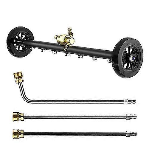 2in1 Pressure Washer Nozzle UnderCar Wash Tool With Adjustable Scrubber MultiFunction Attachment