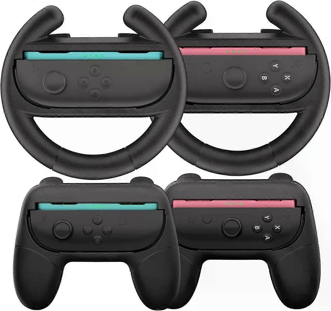 Switch 2 Joy-Con Grip [4-Pack], Steering Wheels for Nintendo Switch 2 Controller Compatible with Mario Kart World/Mario Kart 8 Deluxe, Switch 2 Contro