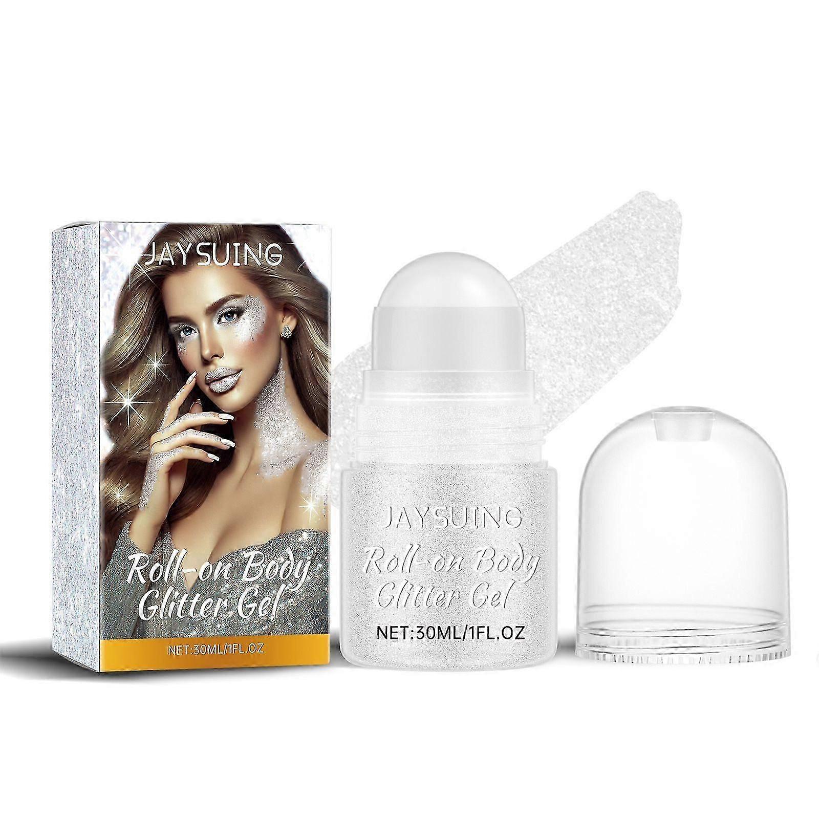 Jaysuing Dazzling White Flash Beads Body Highlight Clavicle Cheek Blush Natural Three-Dimensional Glitter