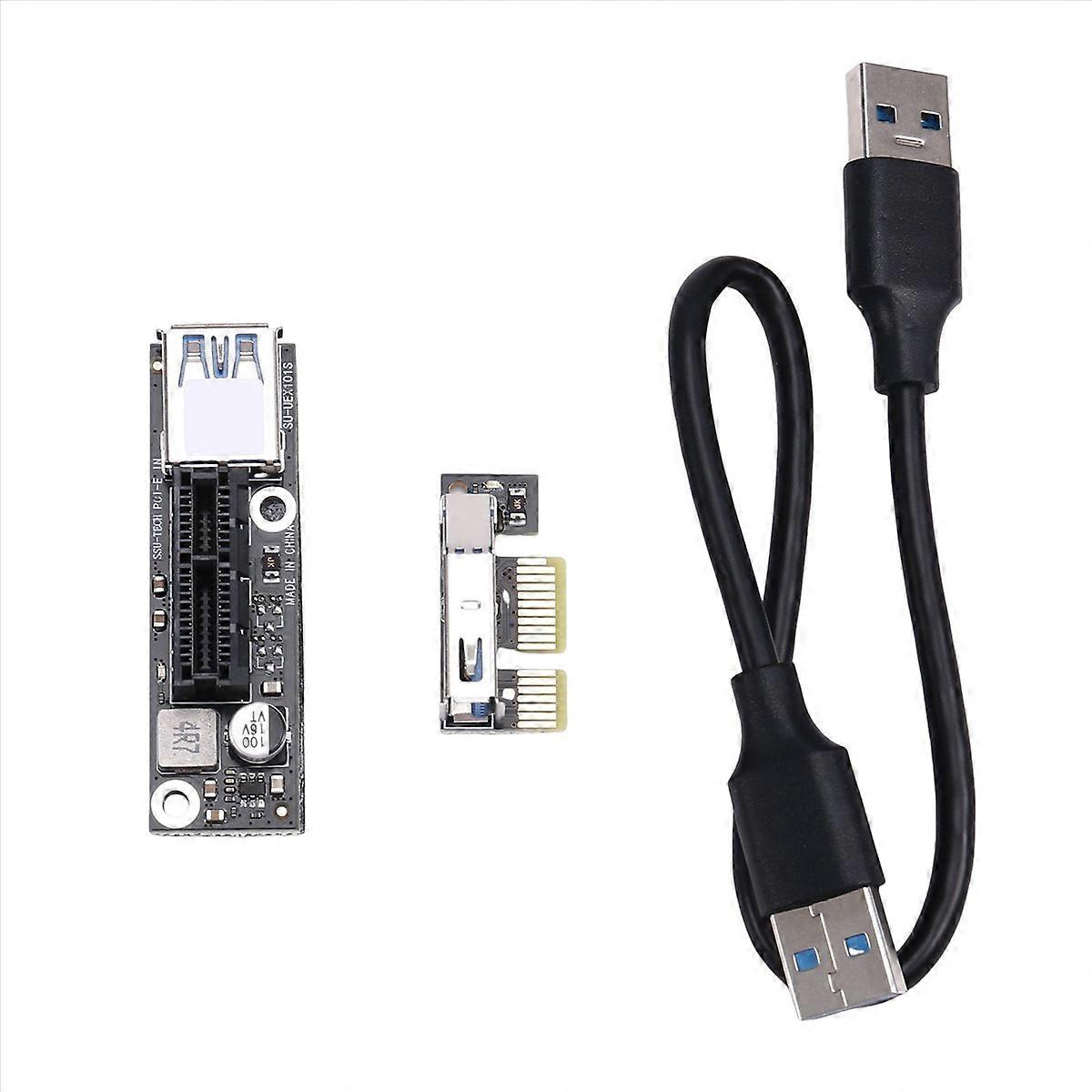 PCI-E 1X to 1X Riser Extender USB 3.0 Cable Working