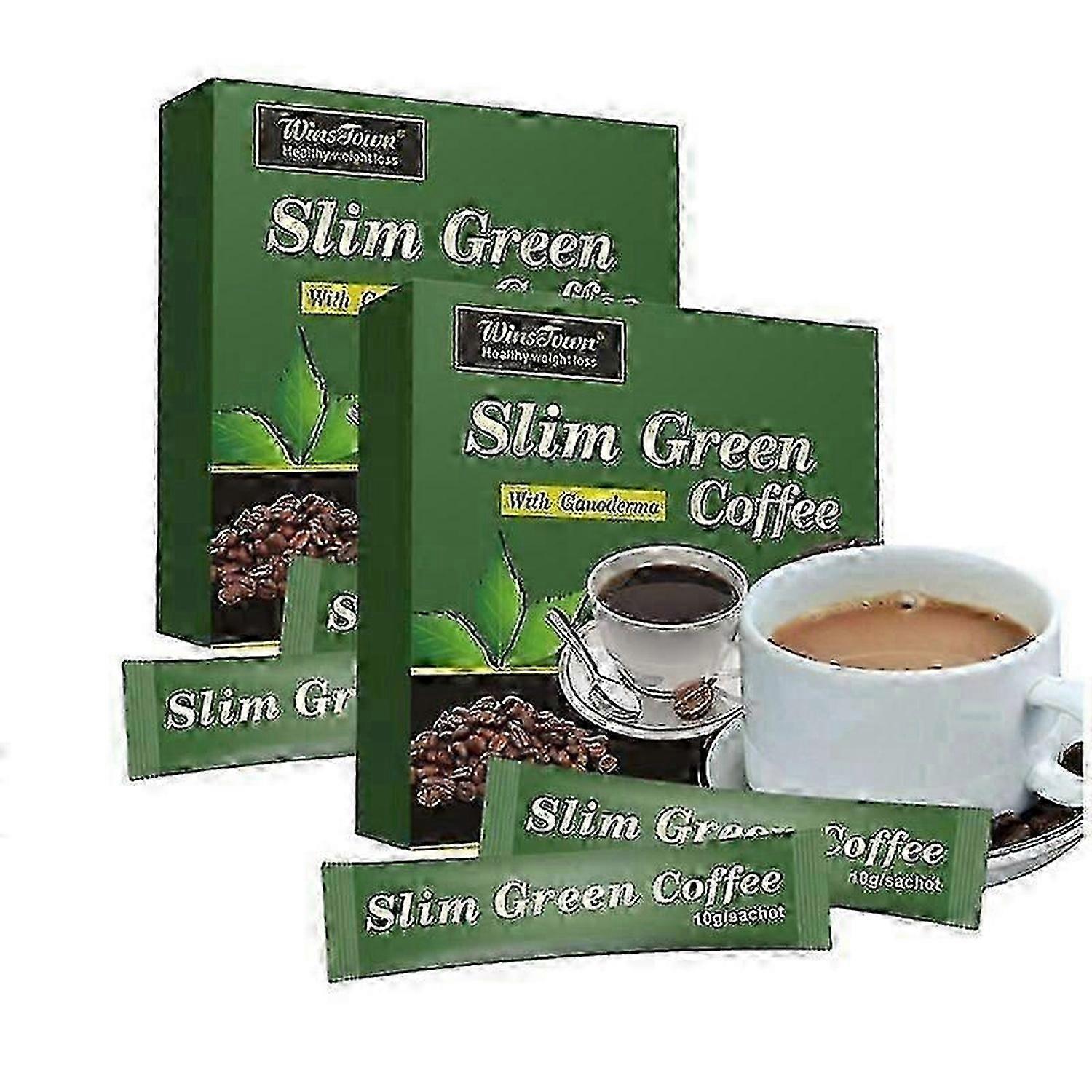 1-3X 18 Sachets de Thé Slim Green Café avec Ganoderma Contrôle Poids Poids Tea-jc
