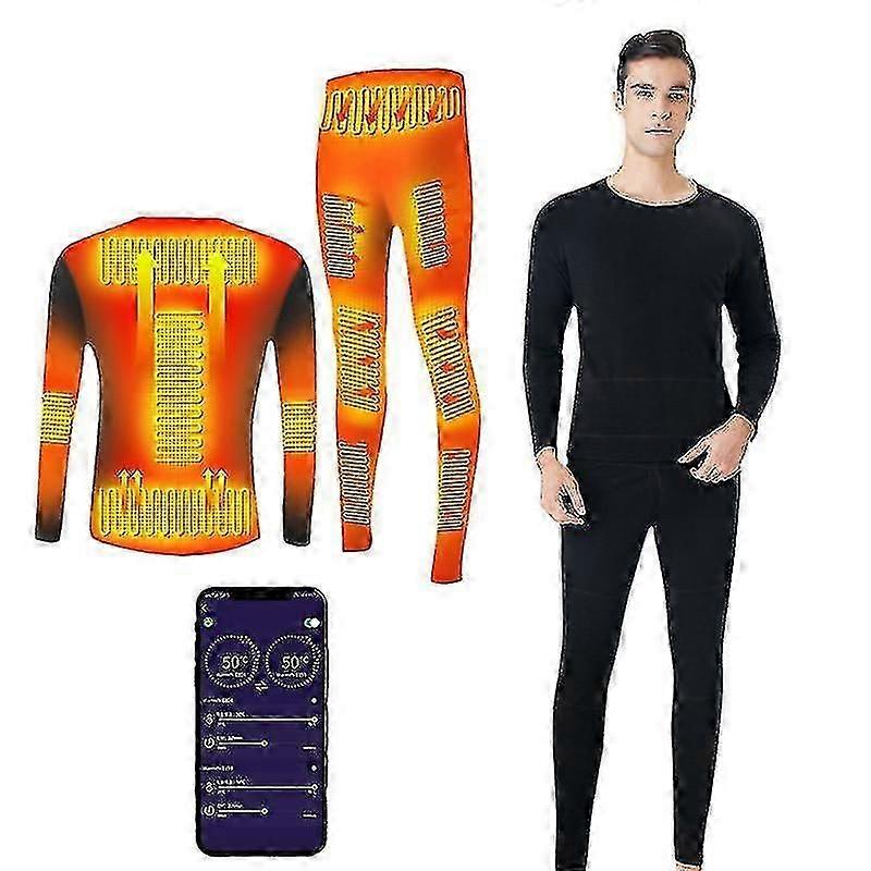Heating Thermal Underwear Set For Men ,usb Electric Heated Underwear Base Layer Top And Bottom Long Johns Set