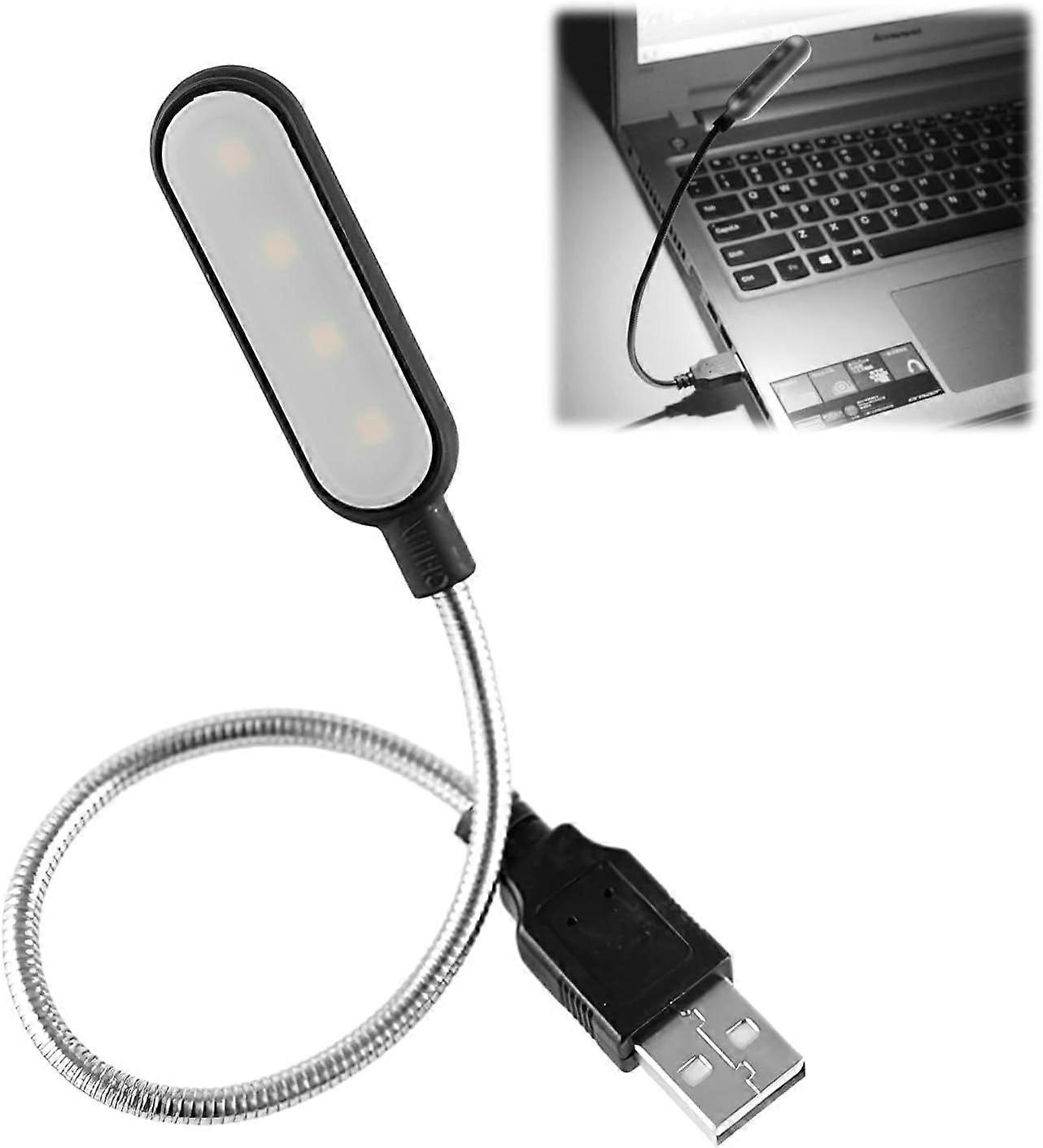 USB Reading Lamp Portable Clip-On Keyboard Light Flexible Gooseneck Computer Reading Lamp White Night Light for Notebook Laptop Keyboard Power Bank PC