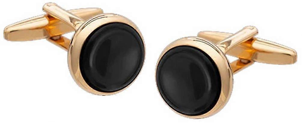 David Van Hagen Onyx Cufflinks - Black/Gold