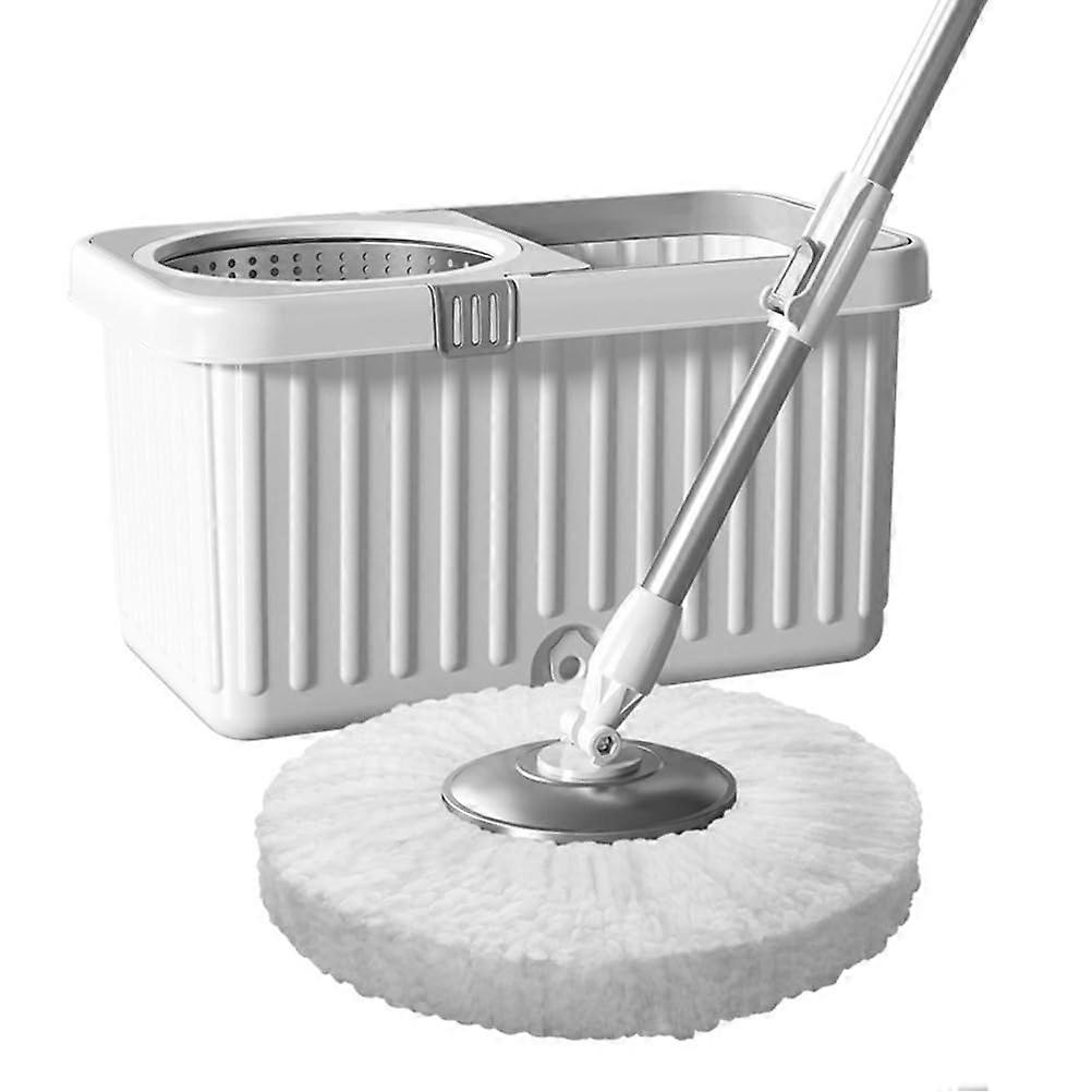 Spin Mop And Bucket Set With Wringer, Microfiber Floor Cleaner, Includes 3 Replacement Head Refills