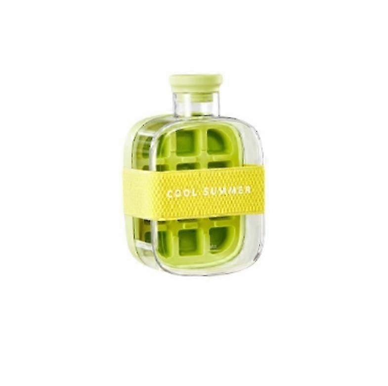 Green 500ml 2-in-1 Ice Maker and Water Bottle with Touch-Free Silicone Ice Cube Tray for Convenient Use