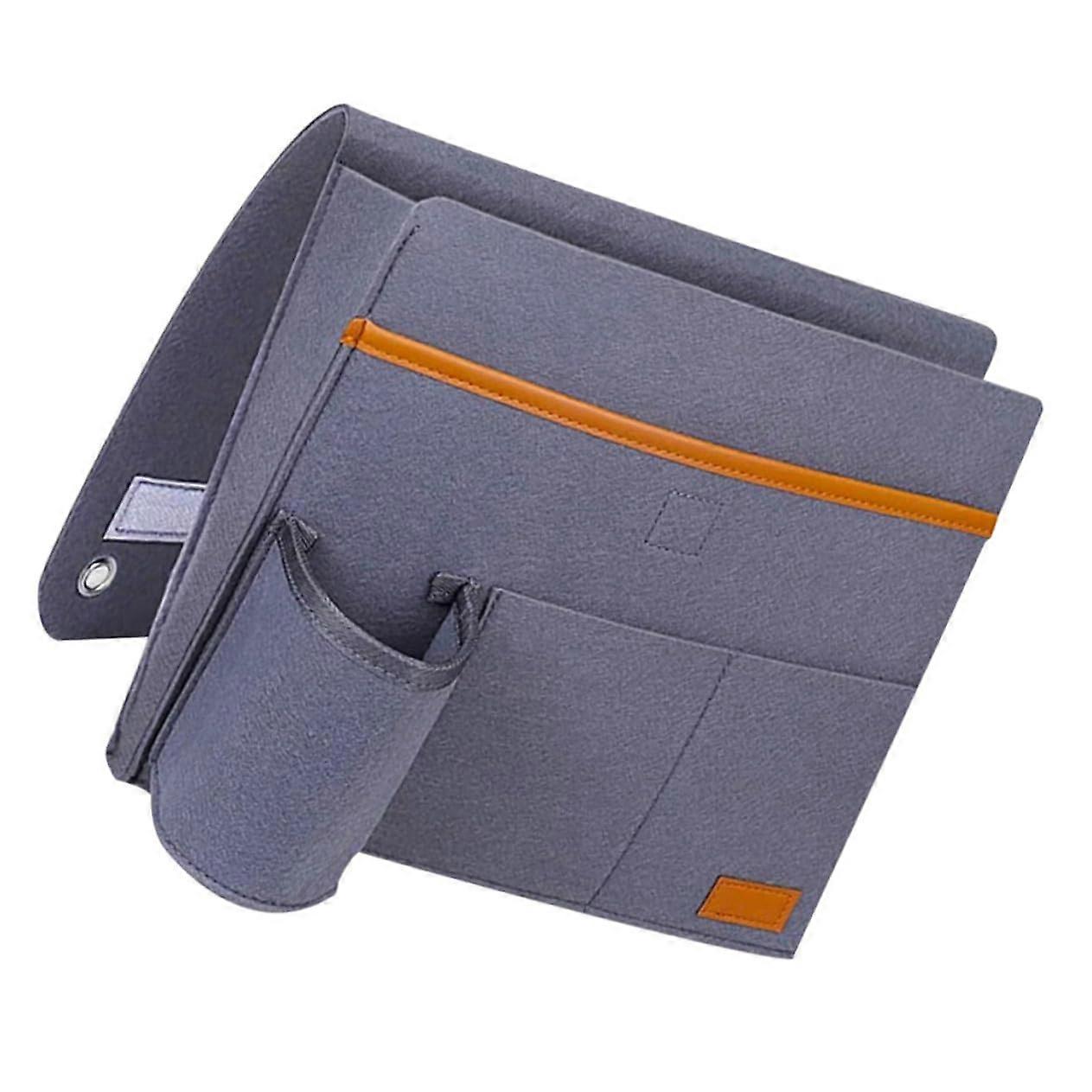 Felt Armrest Storage Organizer For Sofa Bedside Recliner MultiPocket Design Hanging Caddy SpaceSaving Ash Grey