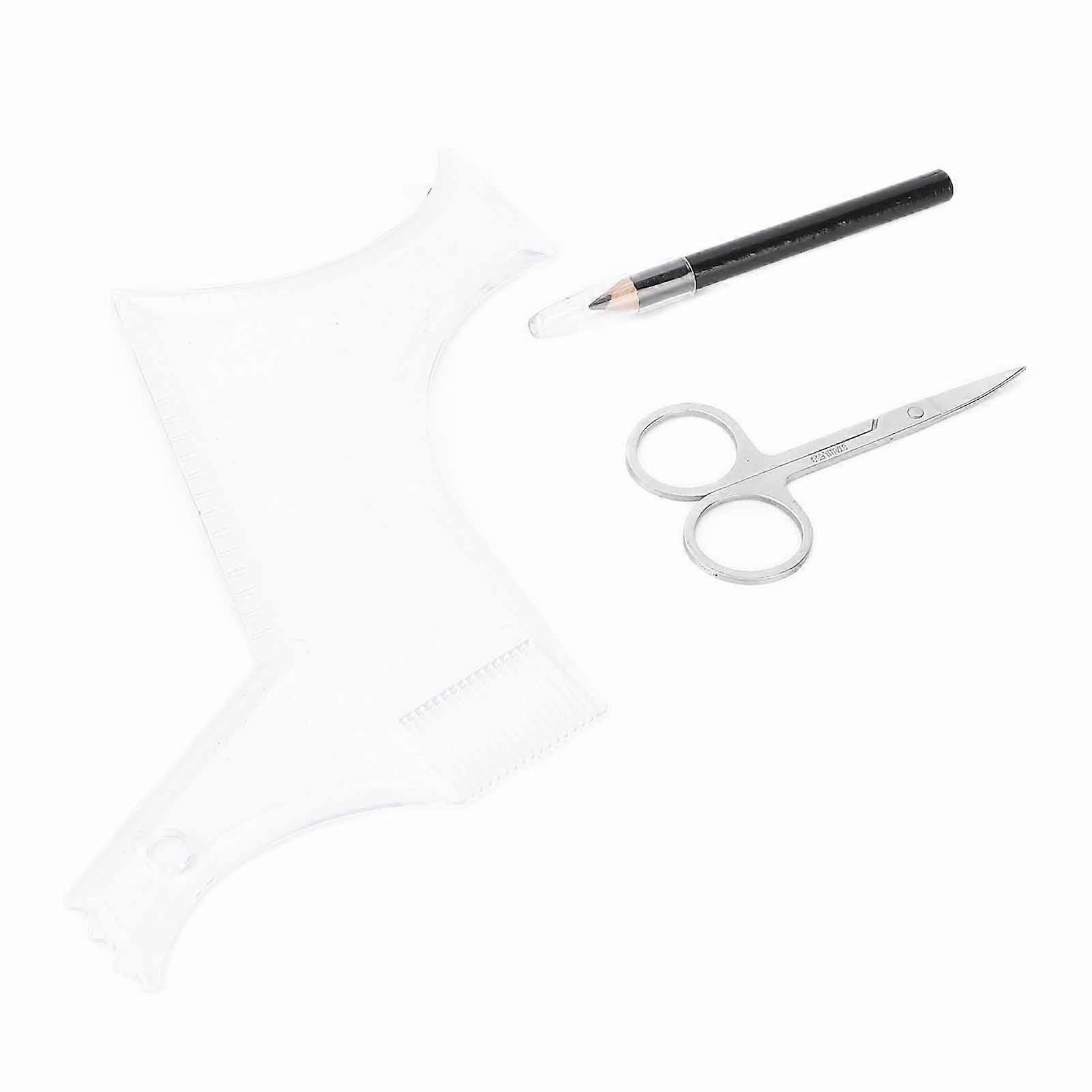 3pcs Men's Beard Shaping Tool Set Scissors Comb Pen Professional Beard Styling Tools