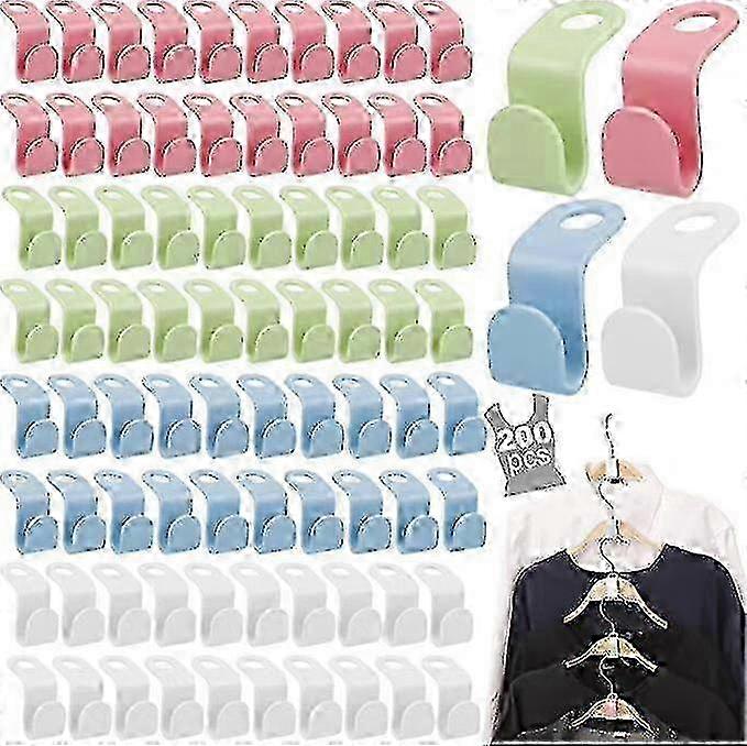 Heavy-Duty Cascading Connector Hooks for 4 Color Magic Hanger 200 Pcs Set miao4