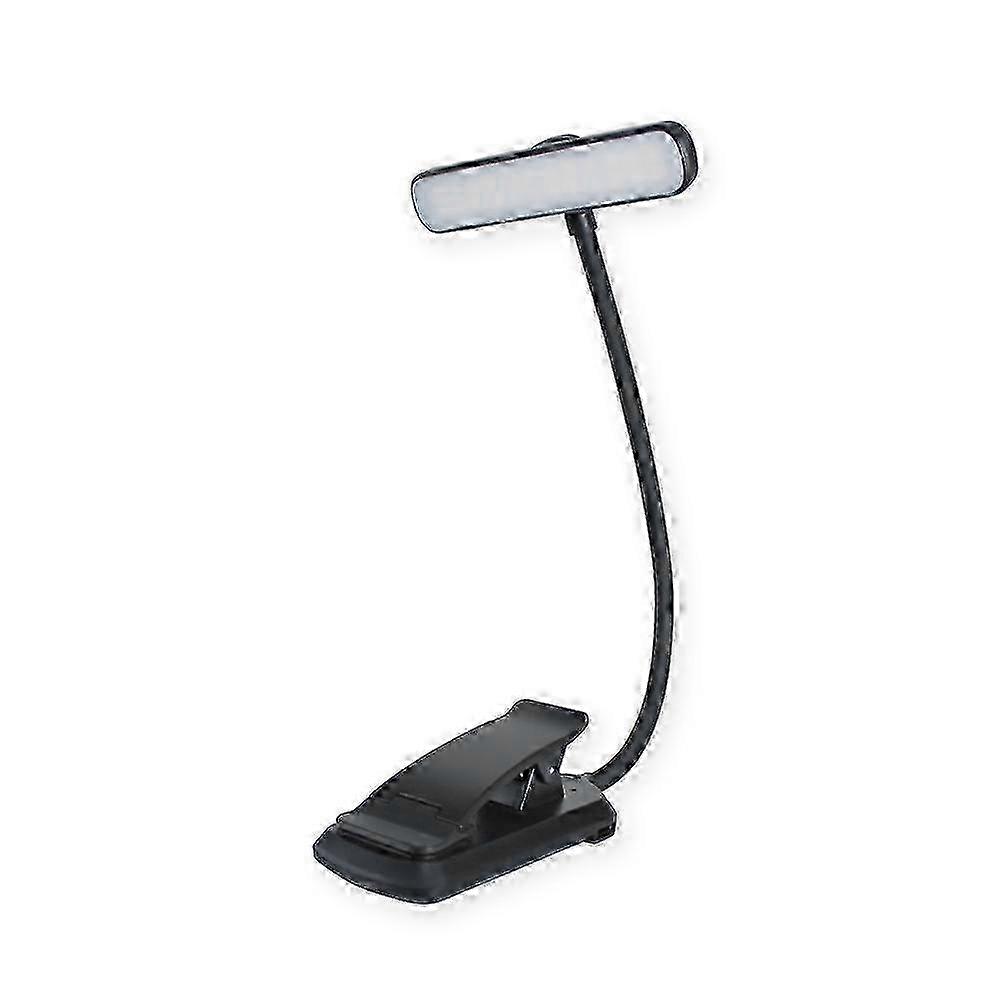 LED Rechargeable Clip Book Light, 24 lumen, Adjustable Color and Brightness Settings, Flexible Goose Neck
