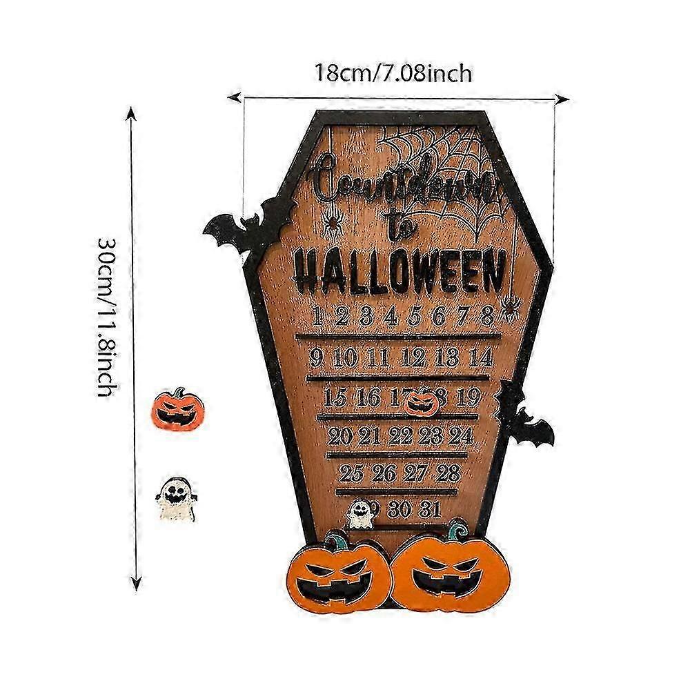 Ξύλινο ημερολόγιο αντίστροφης μέτρησης αποκριών στοιχειωμένο σπίτι Ημερολόγιο Advent Holiday Chirstmas στολίδι Home Party Διακόσμηση