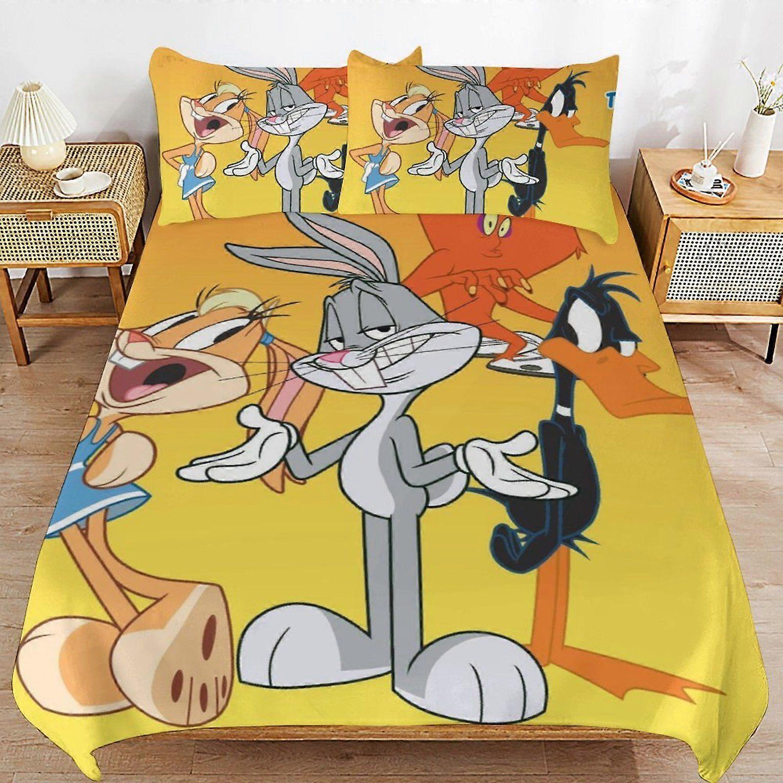E344 The Looney Tunes Show Practical Fabric Sleep Ready Texture High Thread Composition Duvet Cover Sets Convenience F344