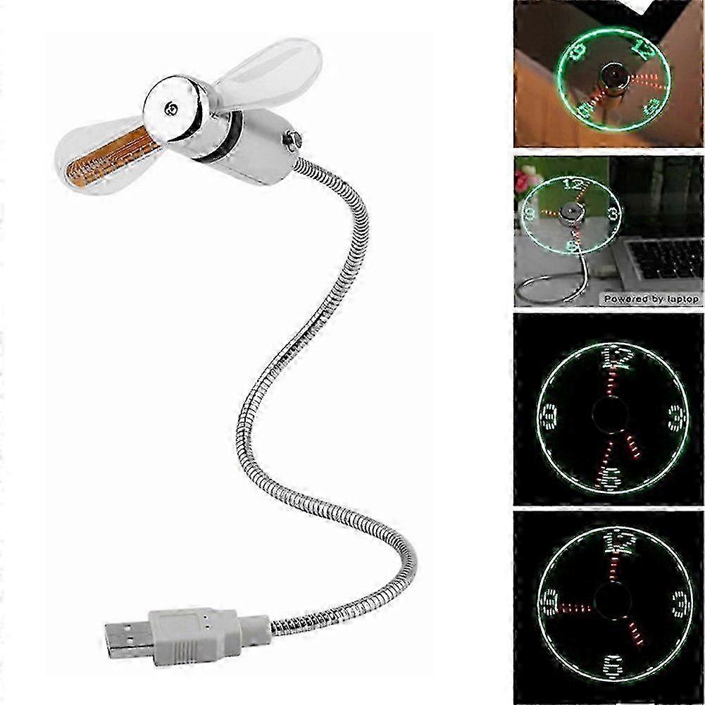Flexible Gooseneck Fan Mini Adjustable Portable Flexible Durable Handheld Usb Fan Flexible Gooseneck Fan Cool Compact Led Clock