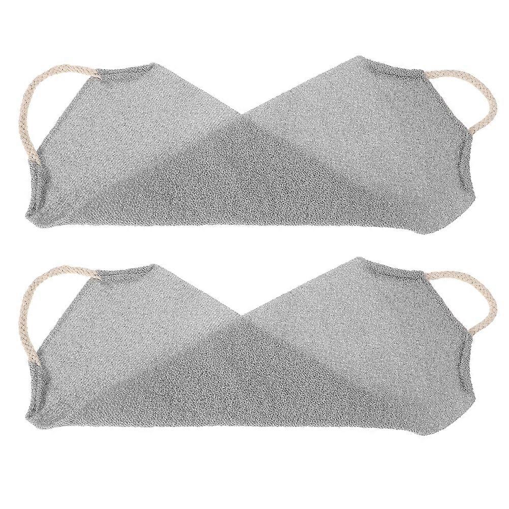 Light Grey Exfoliating Back Scrubber 2Pcs for Comfortable Back Cleaning