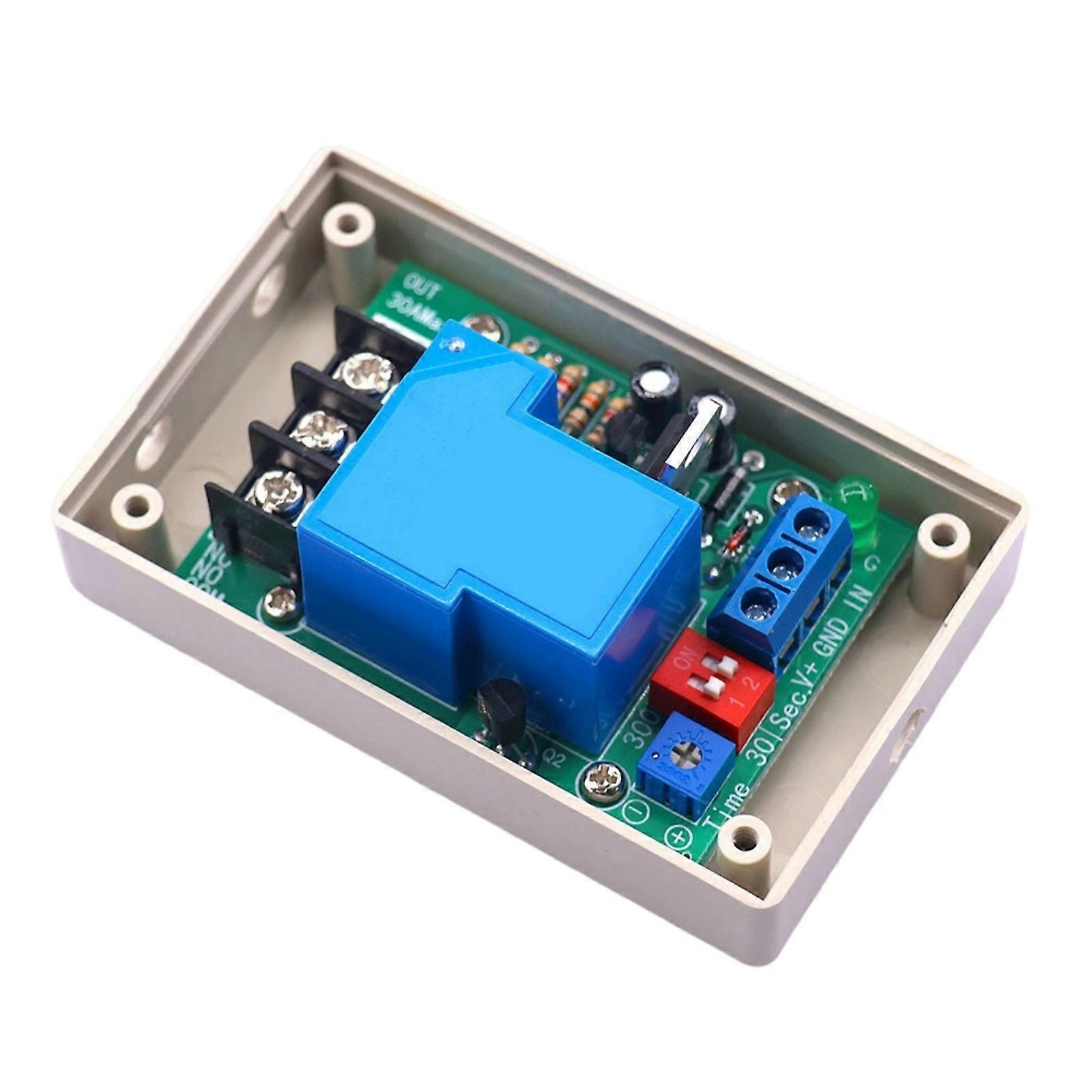 Adjustable 30A Time Delay Module Low Power Consumption Switching 12V/24V Optocoupler Isolation Home Automation Multicolor