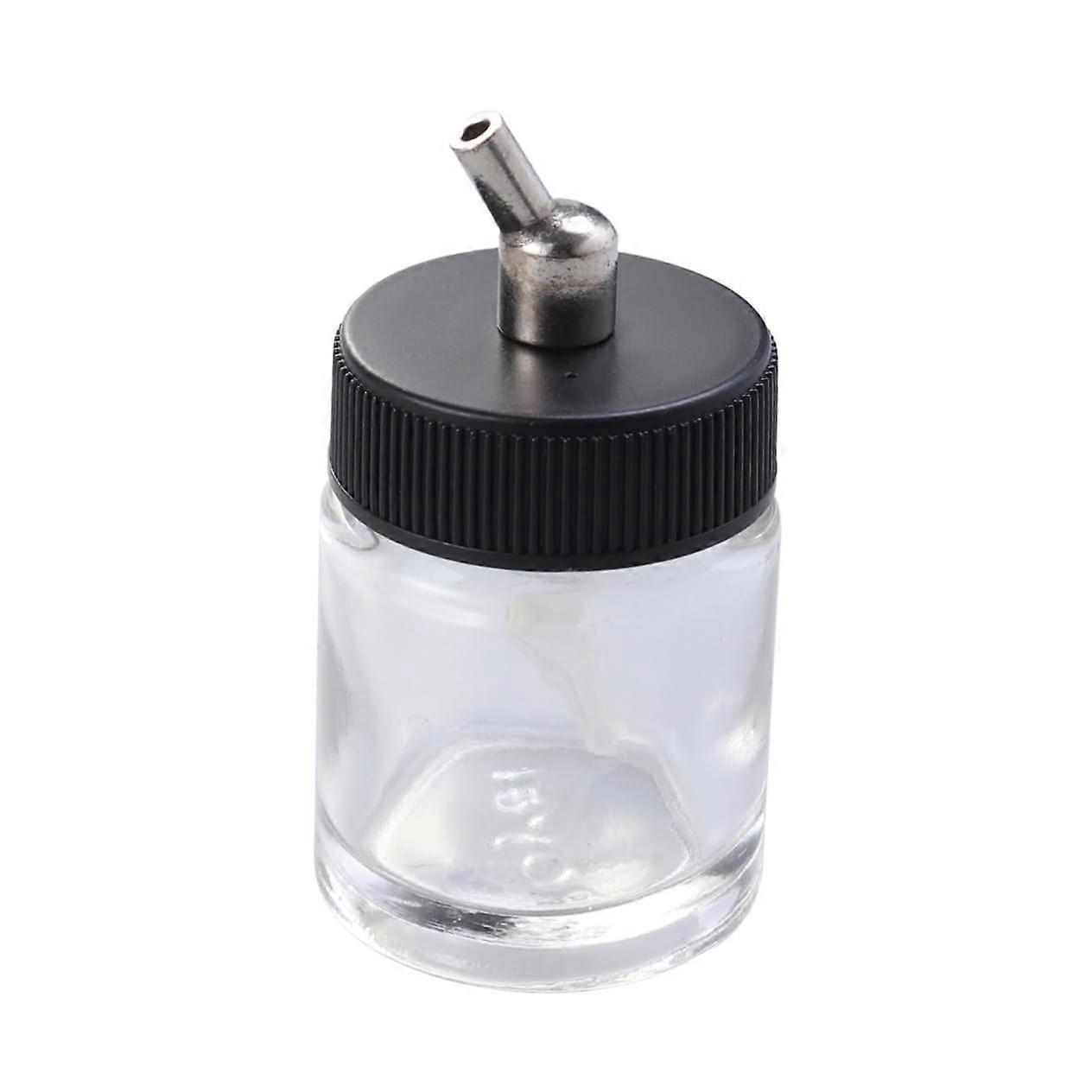 Glass Airbrush Bottles with Cover Adaptor for Siphon Feed Models, Refillable Paint Jars for Professional Spray Applications