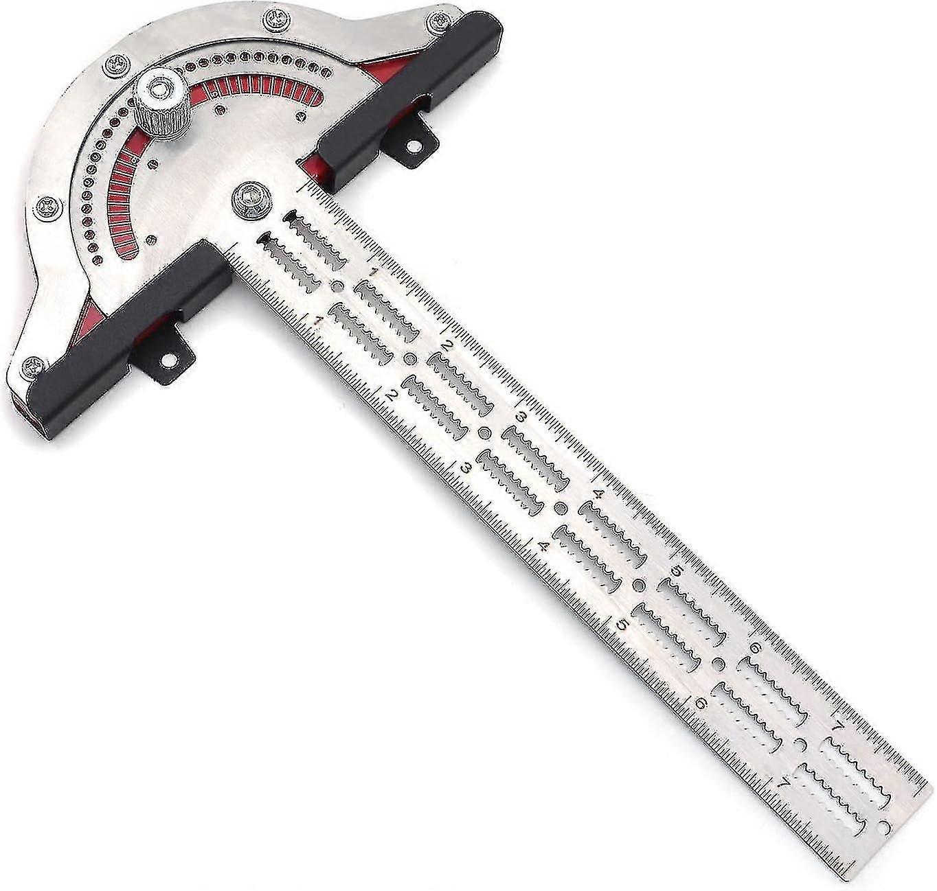 18" Woodworker Edge Ruler 0-70adjustable Protractor Angle Finder Two Arm Carpentry Ruler Measure Layout Tool [p/n: Et-tool041-20-raw]