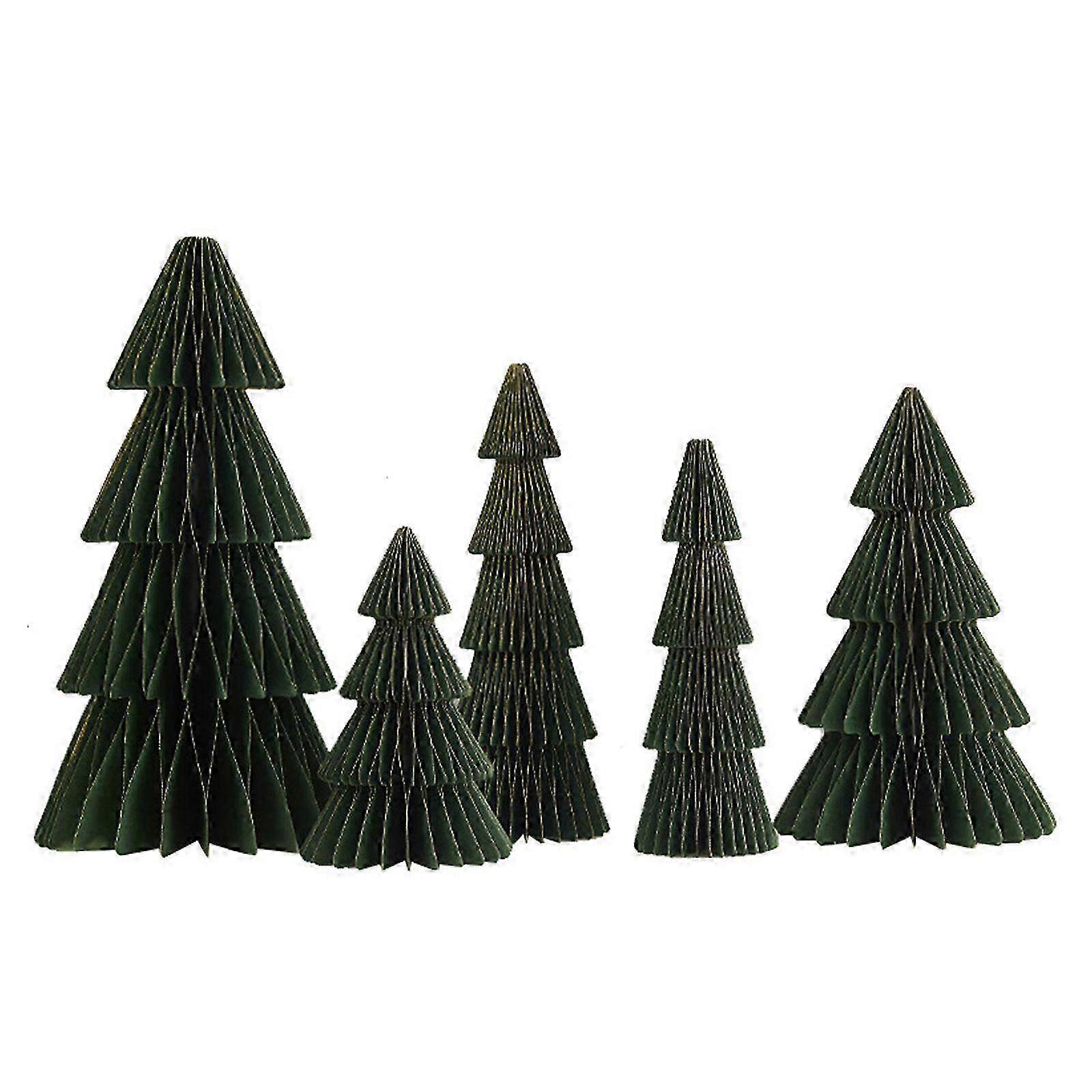 Pack of 5 User Friendly Paper Christmas Tree Party Scene Setups for Festival Homes Decoration with Quick Assembly  Green Edition 1121