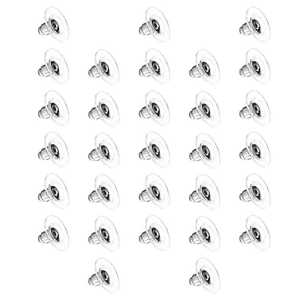 100Pcs Bullet Head Ear Stud Plug for Earrings Fixing Comfortable White