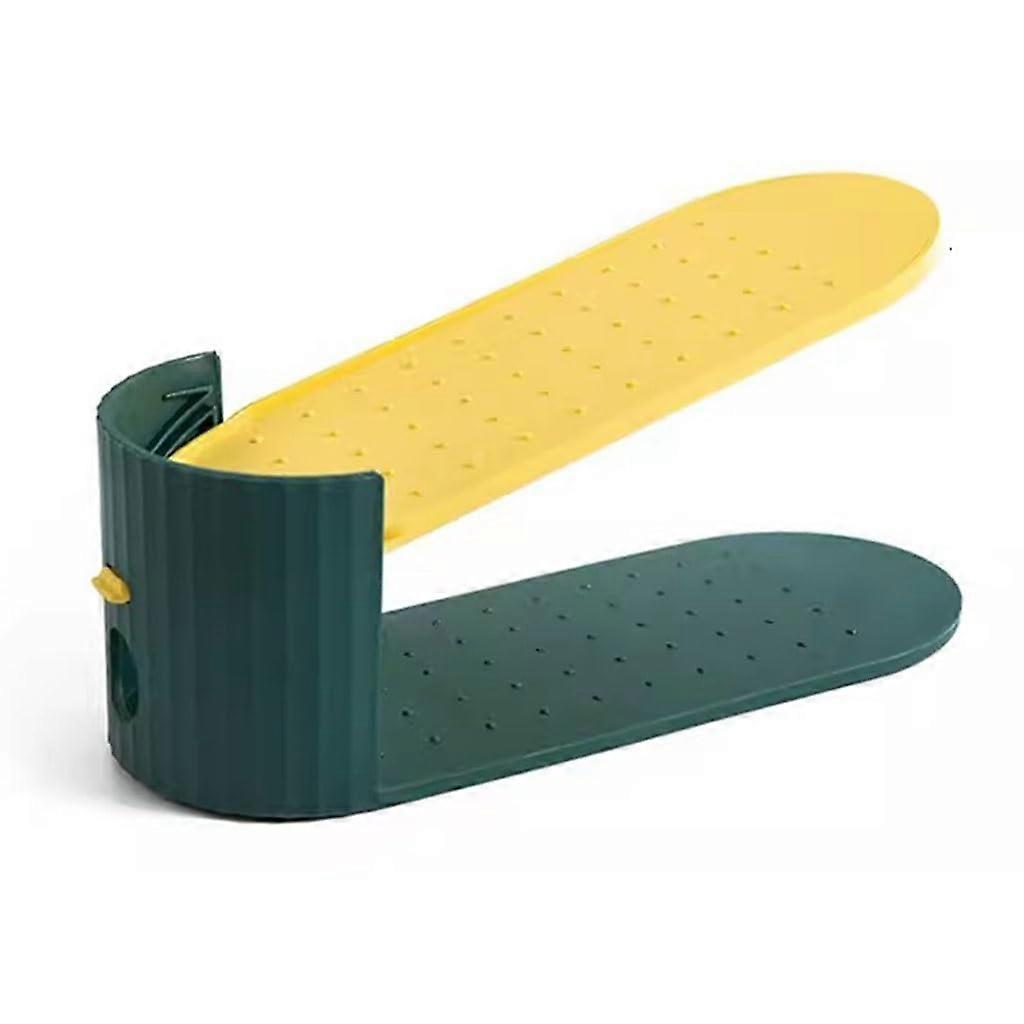 Shoe Slots Organizer Double Layer Adjustable Non Slip PP Shoe Rack Space Saver, Set of 5 (A3)