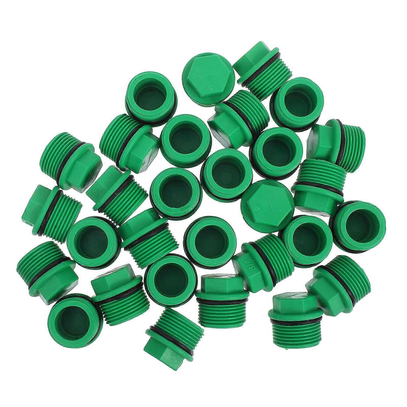 30Pcs Outer Hex Male Threaded Pipe Plug End Caps for Garden Hose Irrigation