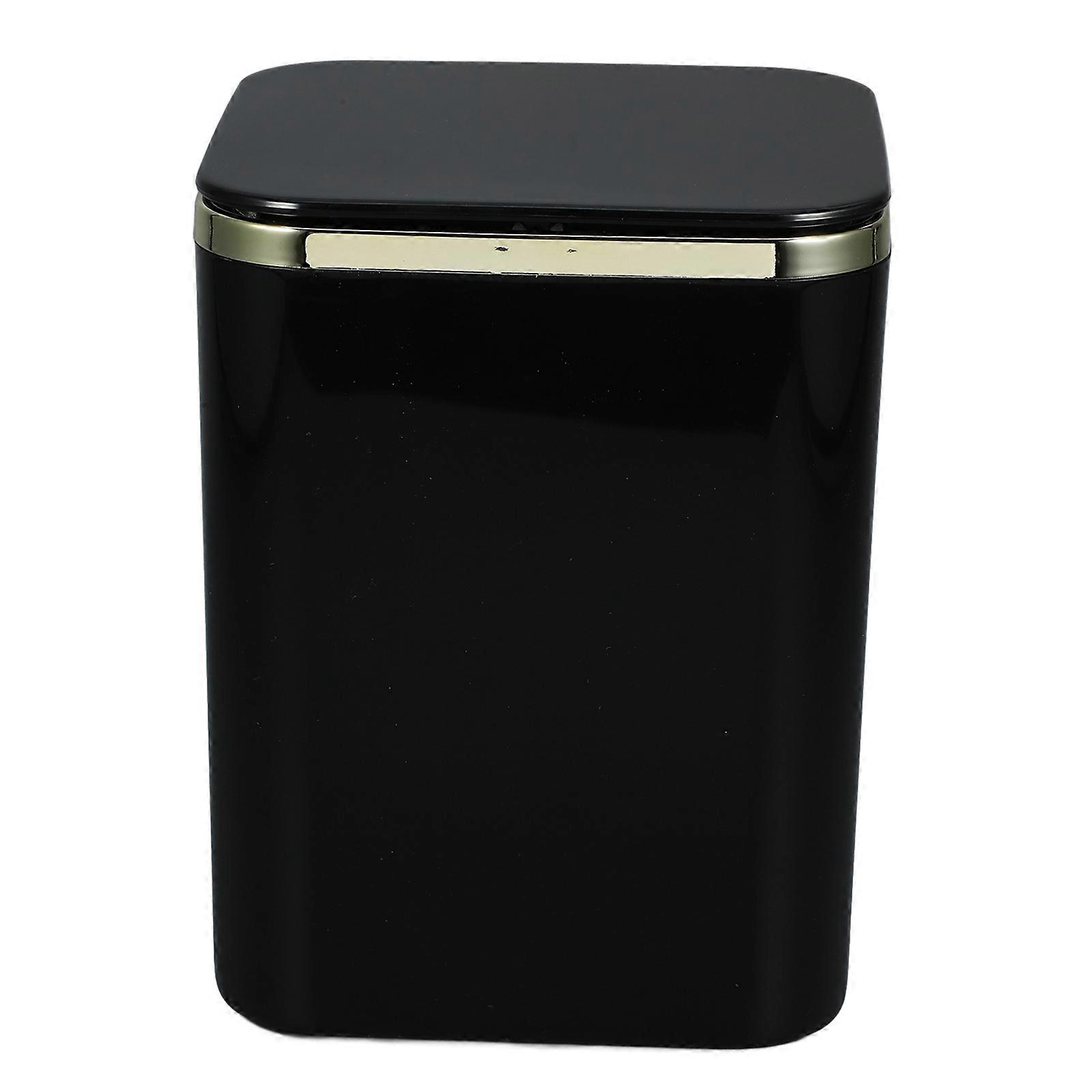 Mini Desk Trash Can for Storage Black ABS Small Waste Bin