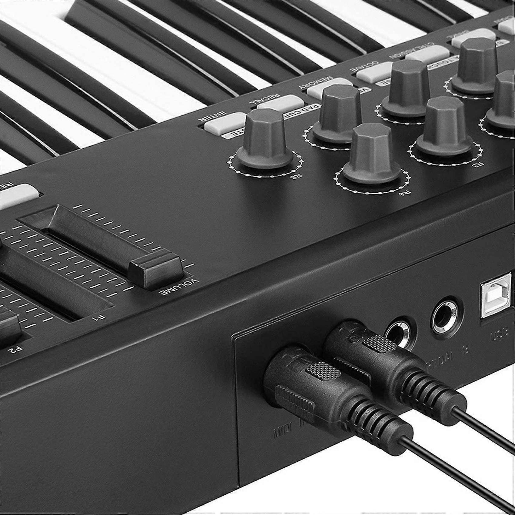 4X USB MIDI Cable Converter USB Interface to In-Out MIDI Cord for PC Laptop to Piano Keyboard in Music Studio 6.5Ft