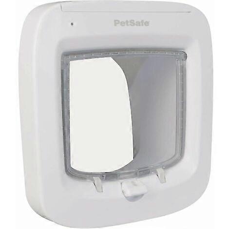 Microchip Cat Door Selective Access Easy Installation 4 Manual Locking Options Energy Efficient Windproof Convenient White (New Version)