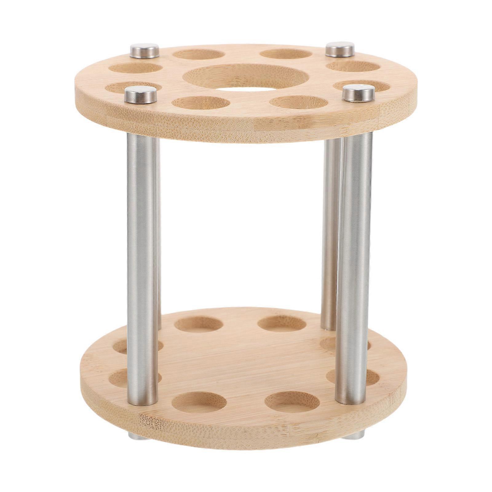 Beige Bamboo Incense Tube Display Rack for Home Use with Multi-Functional Holder