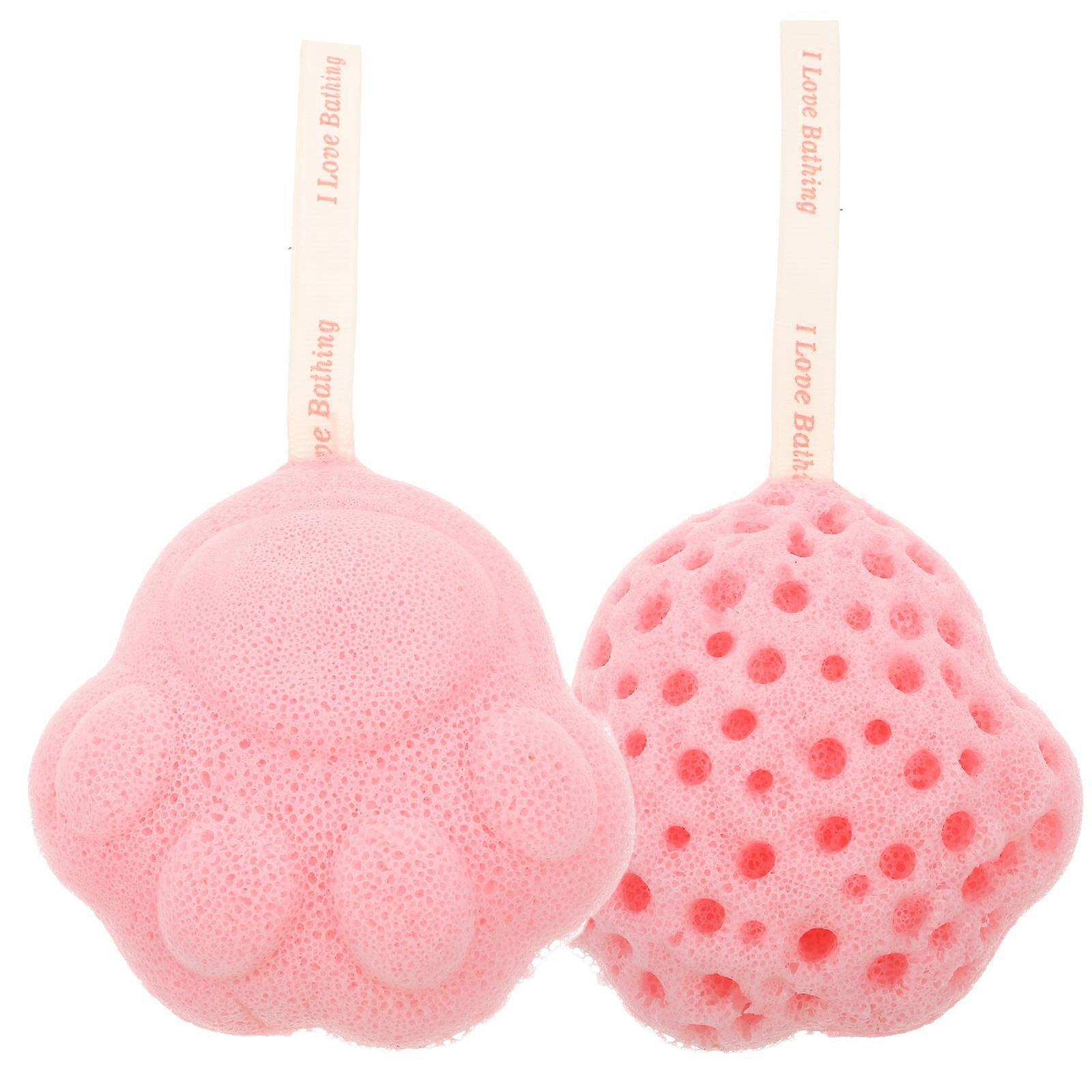 Back Scrubber Sponge Brush for Shower Bath Use 8Pcs Pink Set