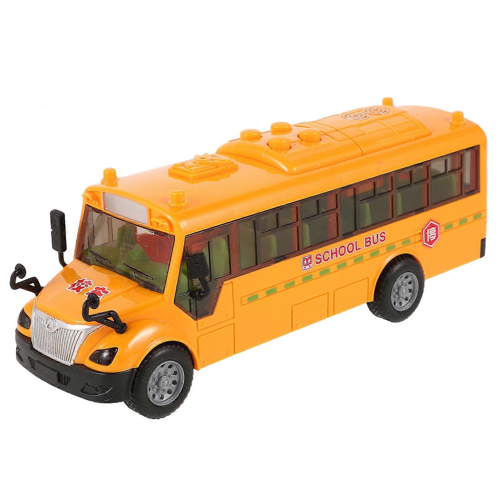 School Bus Toy Inertia Bus Toy with Door Opening Function 4Pcs