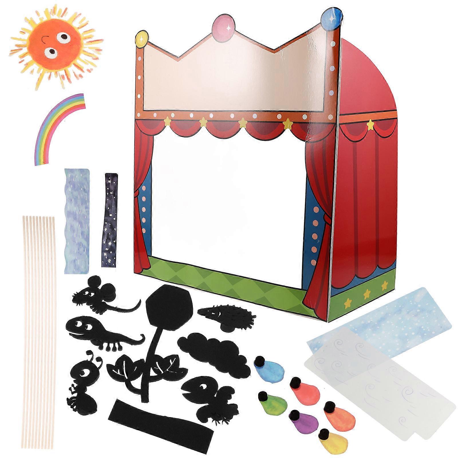 DIY Craft Shadow Puppet Play Set For Children Storytelling With Paper 1 Set