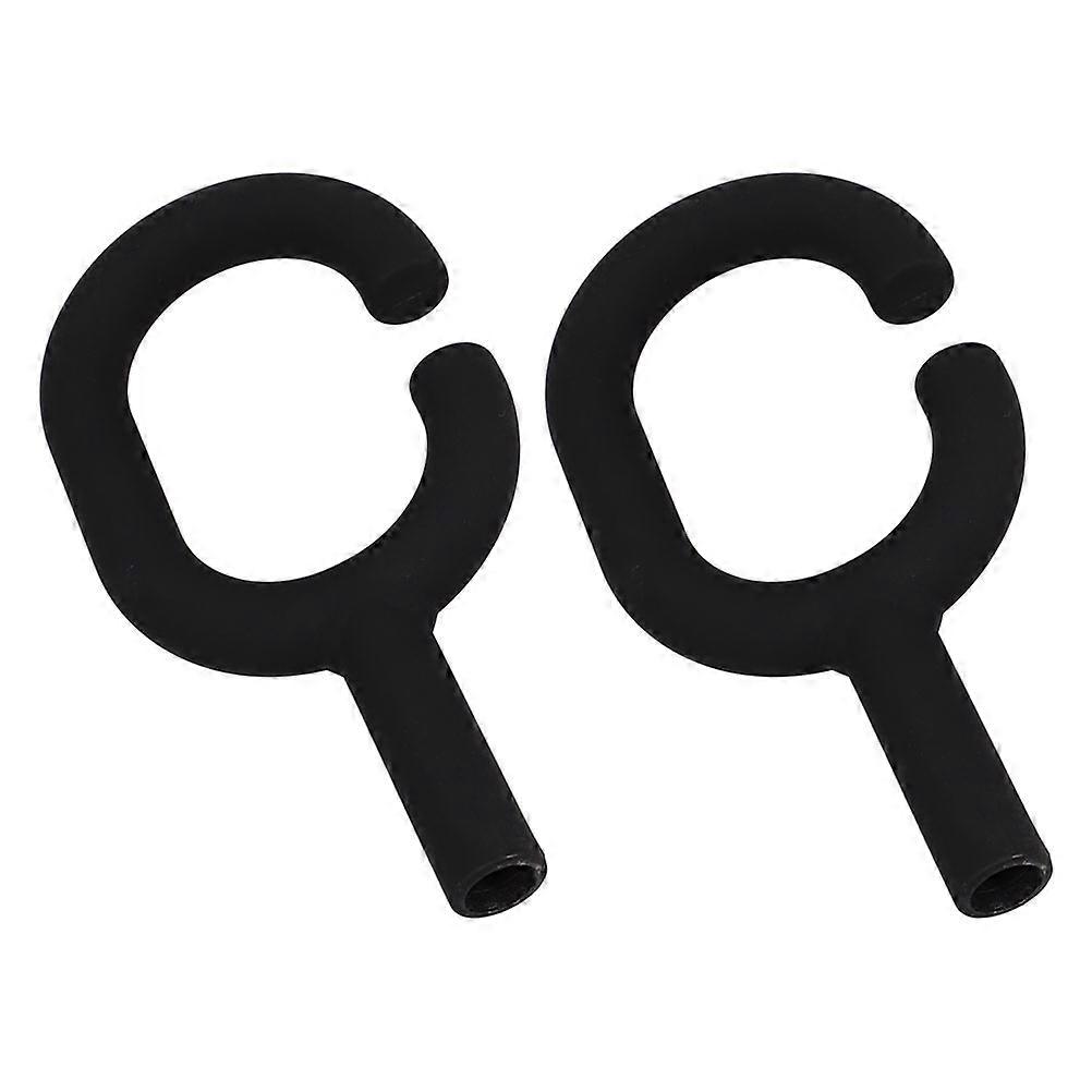 C-Shaped Handle Replacement Comfortable Grip Umbrella Handle 2Pcs Black