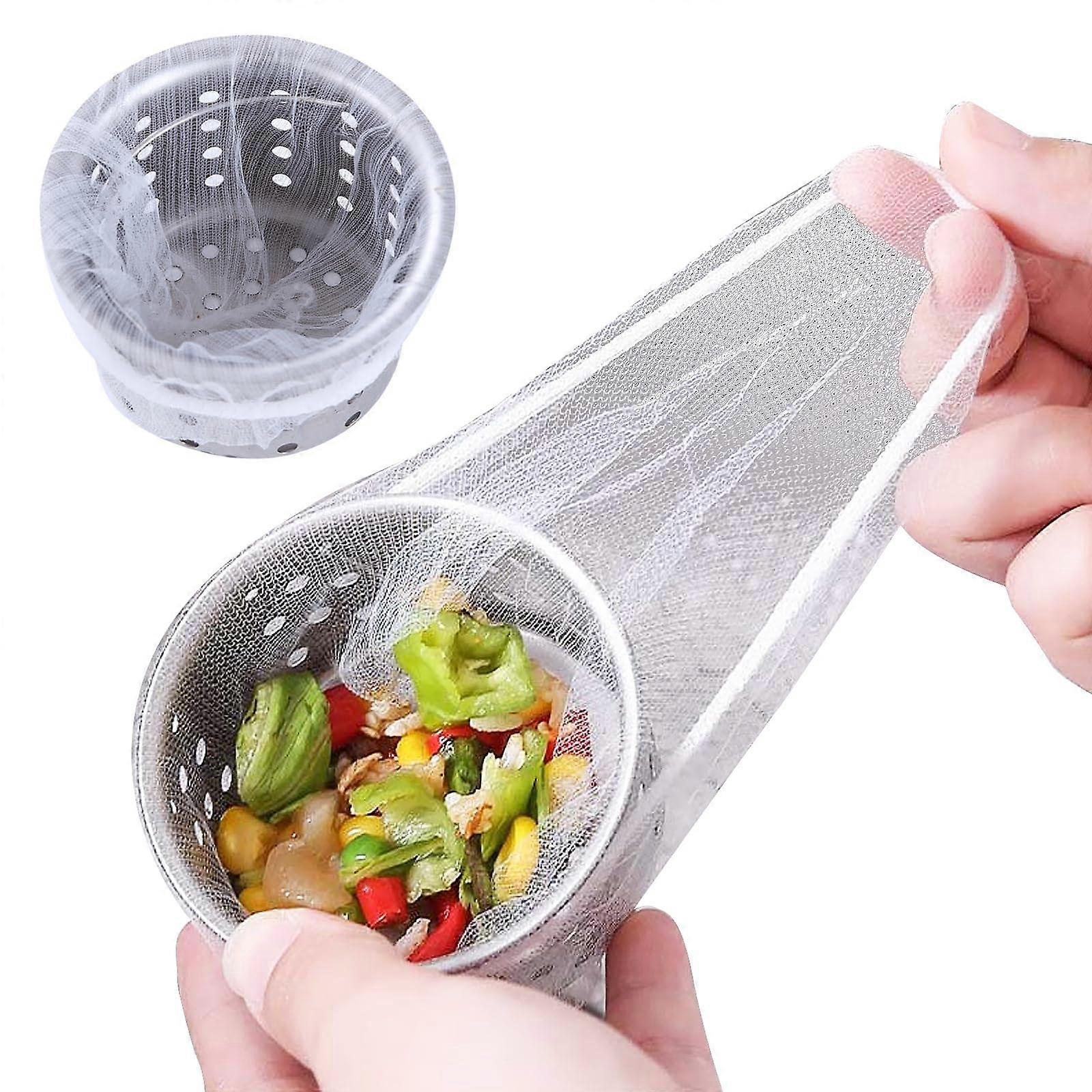 400 PCS Disposable Mesh Sink Strainer Bags with Elastic Fit, Fine Mesh AntiClogging Filter for Food Waste