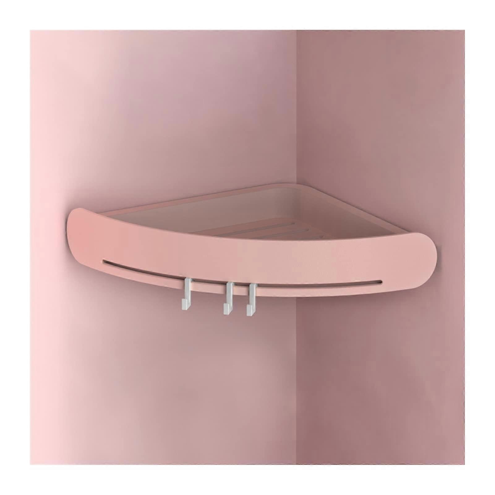Bathroom Storage Shelf Corner Organizer with Large Capacity Double Tier Design APink 1 Piece